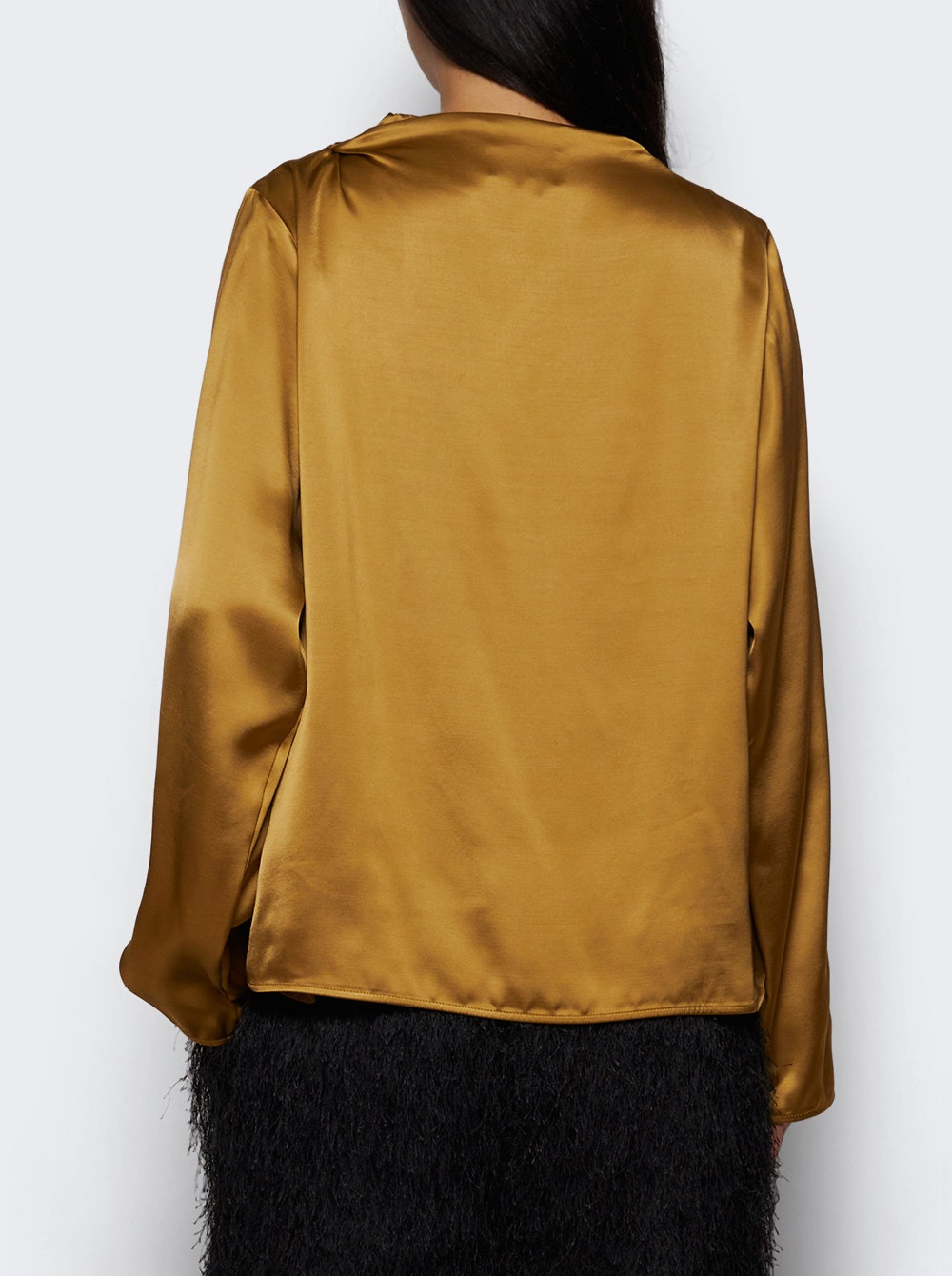 Riddy Draped Collar Blouse Ocher - 4