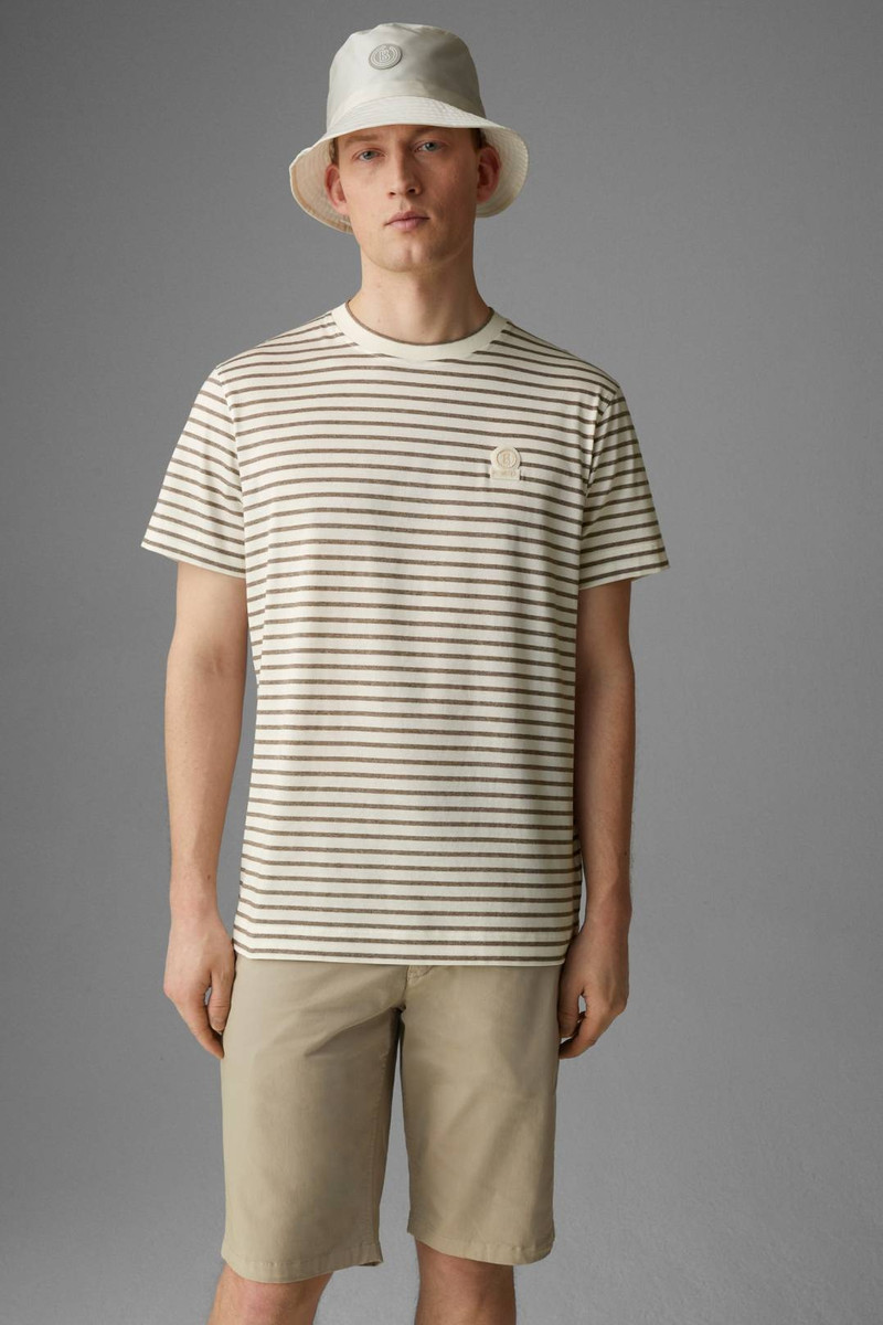 RAFAEL T-SHIRT IN BROWN/OFF-WHITE 2