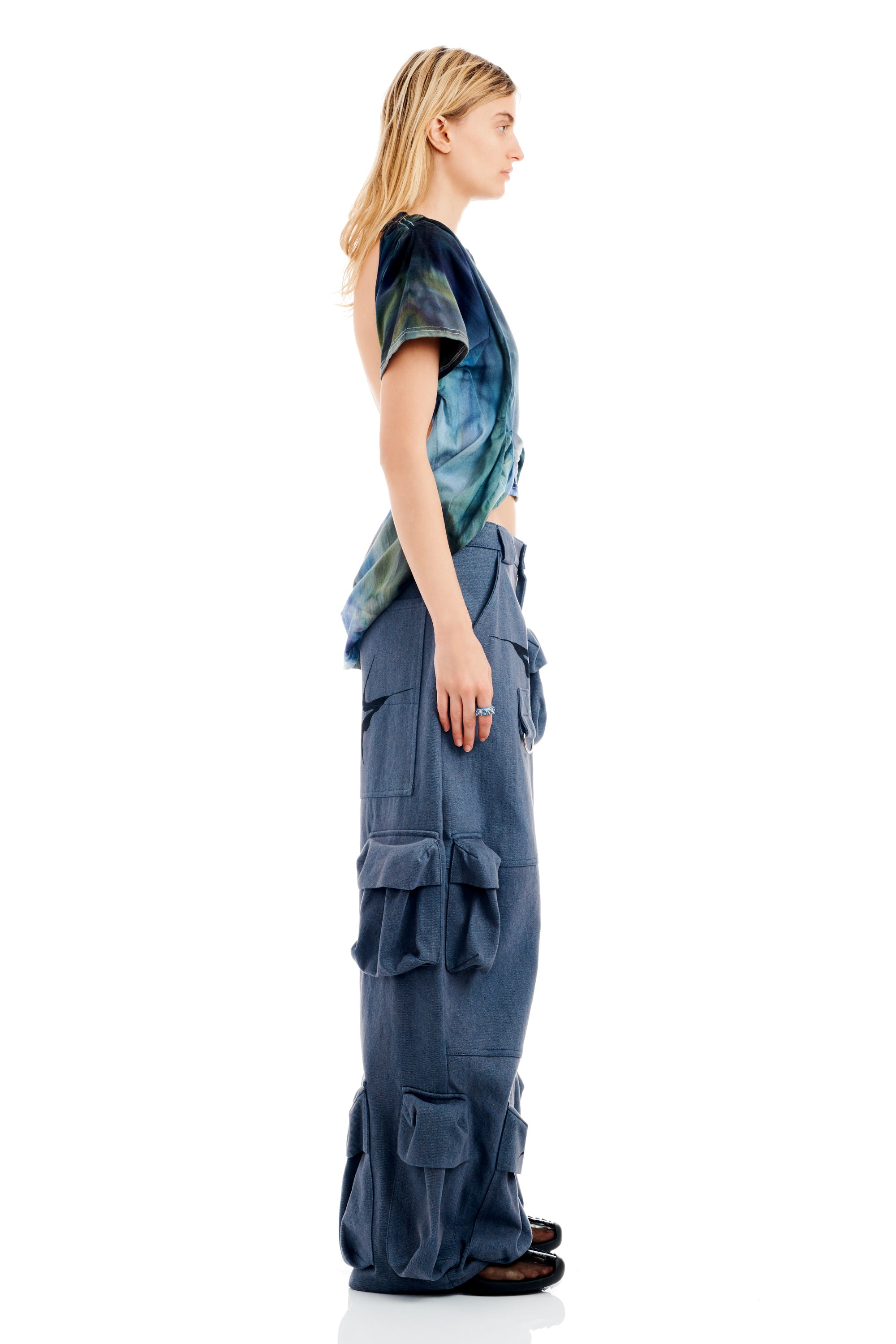 CHARCOAL DENIM GARDEN CARGO PANT - 4