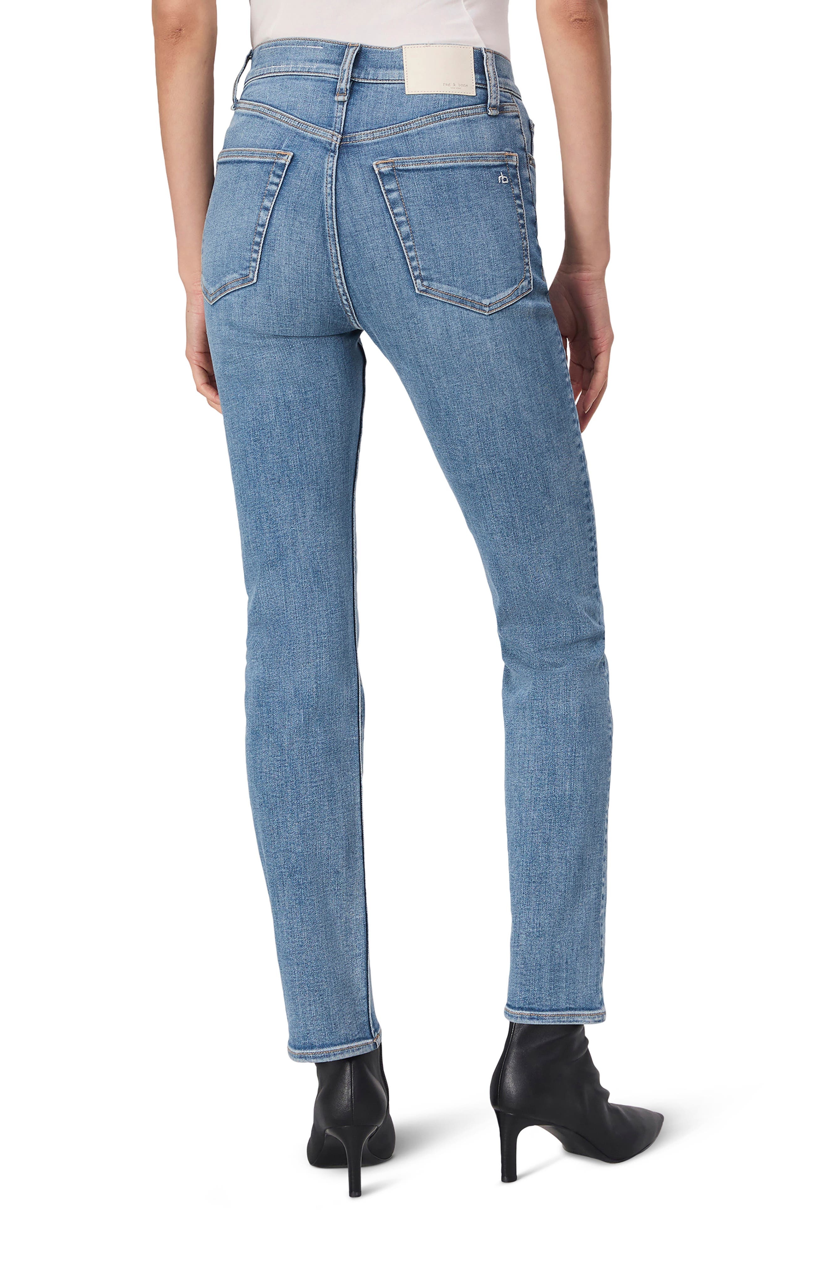 rag & bone Flexi Wren High Waist Slim Straight Leg Jeans in Mack at Nordstrom - 2