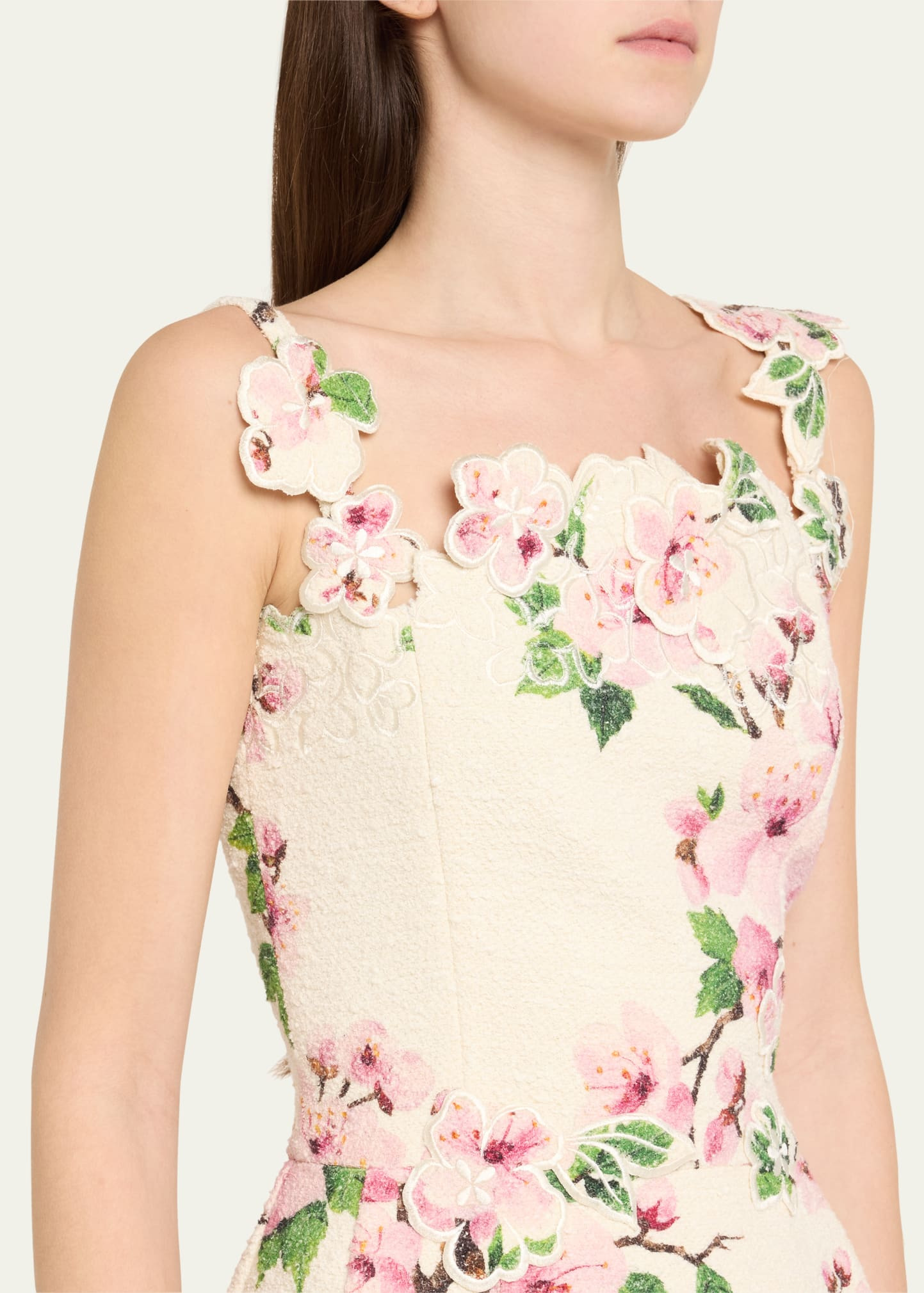 Cherry Blossom Tweed Embroidered Mini Dress - 5