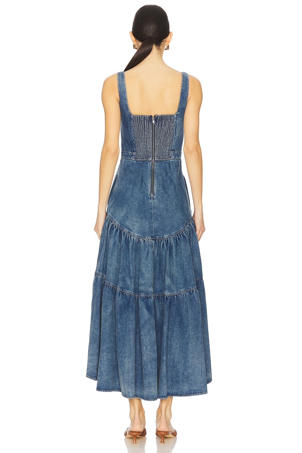 Diana Structured Denim Midi Dress - 3