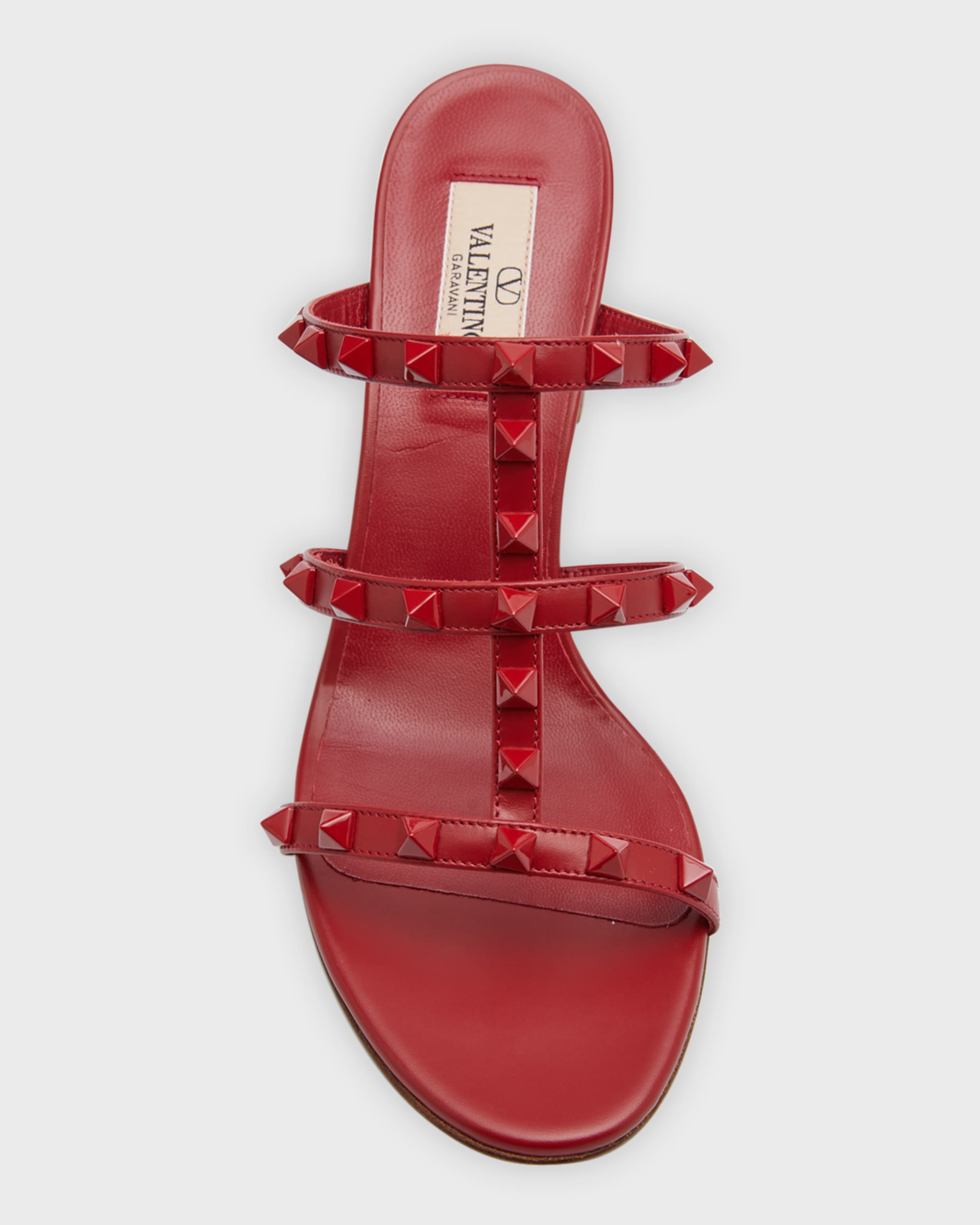 Rockstud Tonal Nappa Leather Caged Sandals - 4