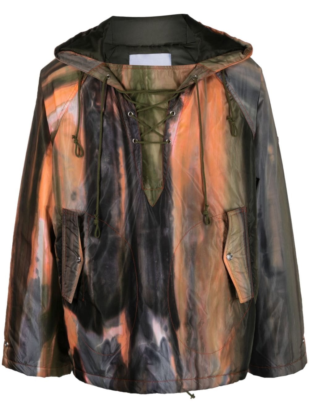 tie-dye lace-up windbreaker - 1