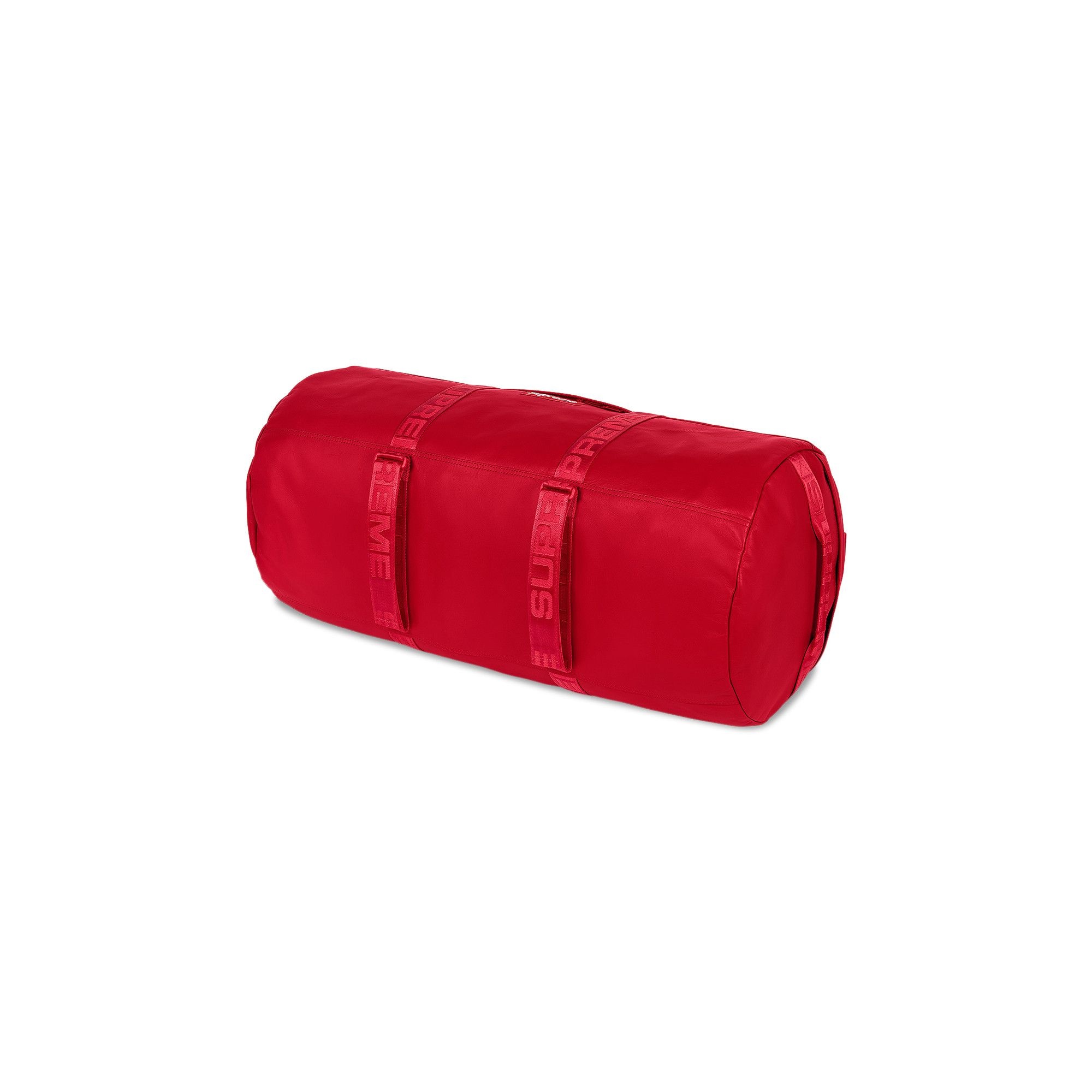Supreme Leather Large Duffle Bag 'Red' - 3