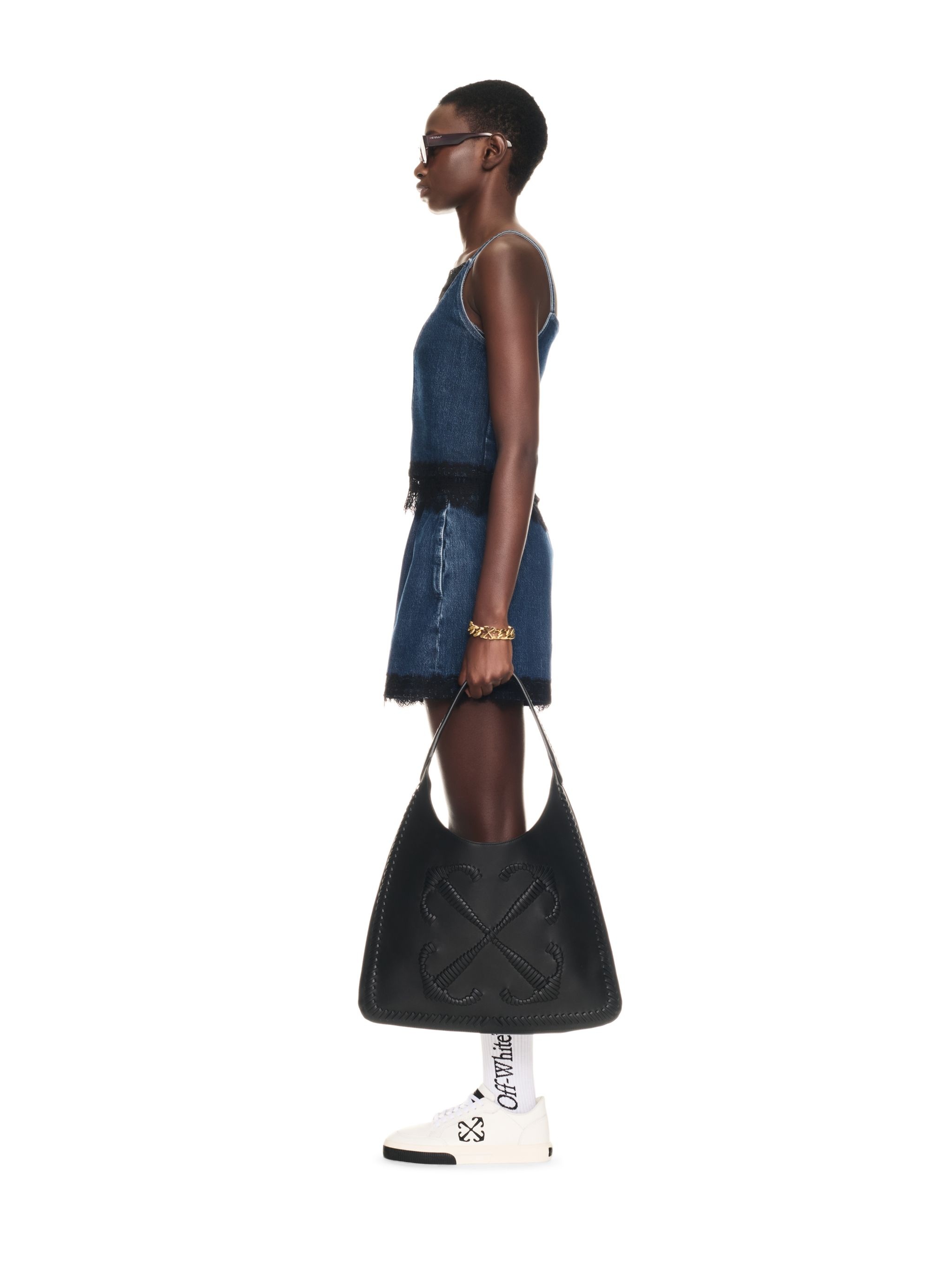 Black Leather Hobo Metropolitan Bag - 7