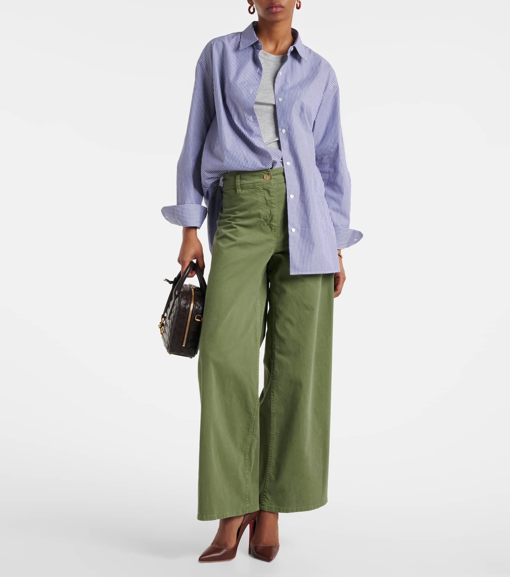 Megan high-rise cotton wide-leg pants - 2