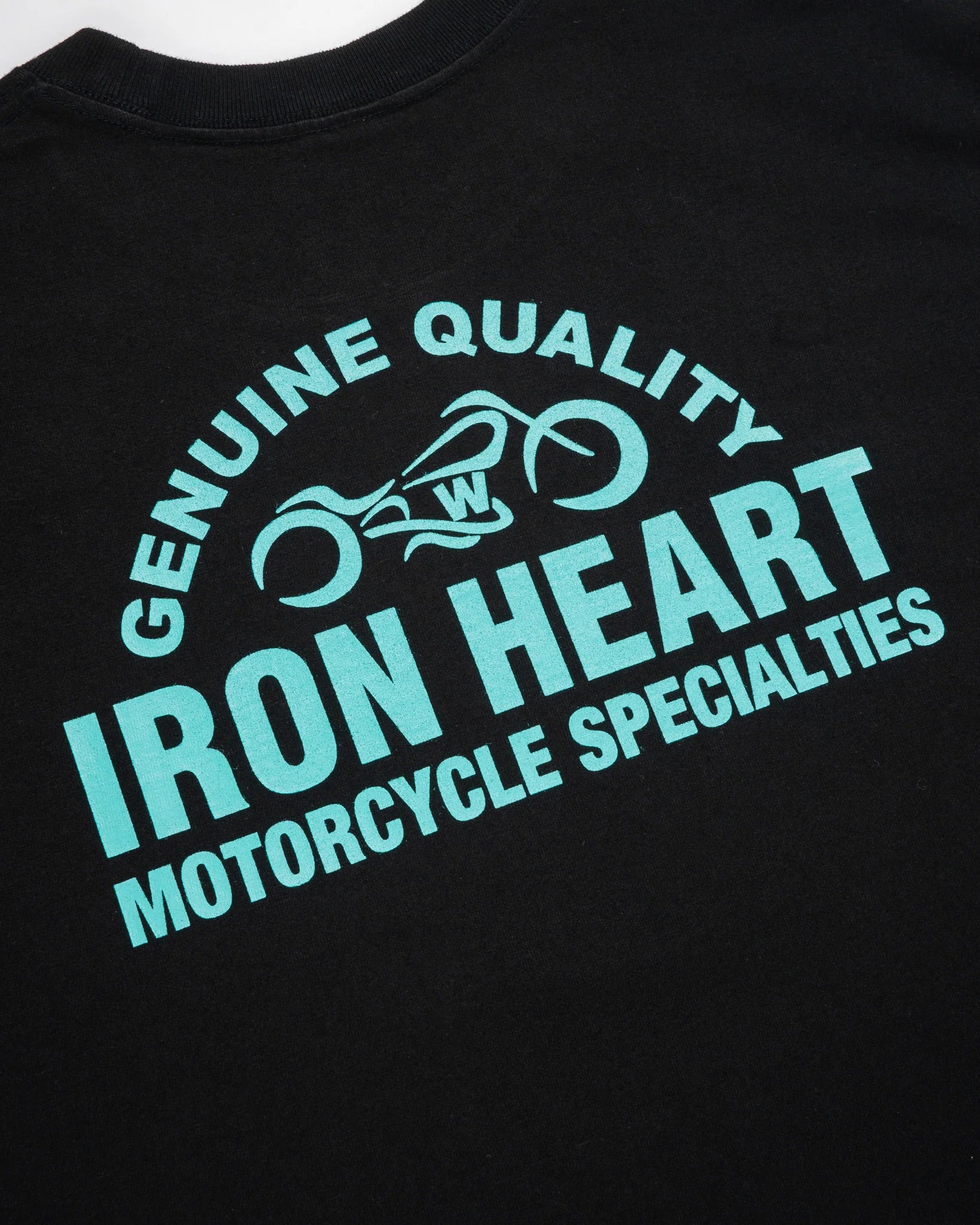 IHT-2504-BLK 7.5oz Printed Loopwheel Crew Neck T-Shirt - Black - 3