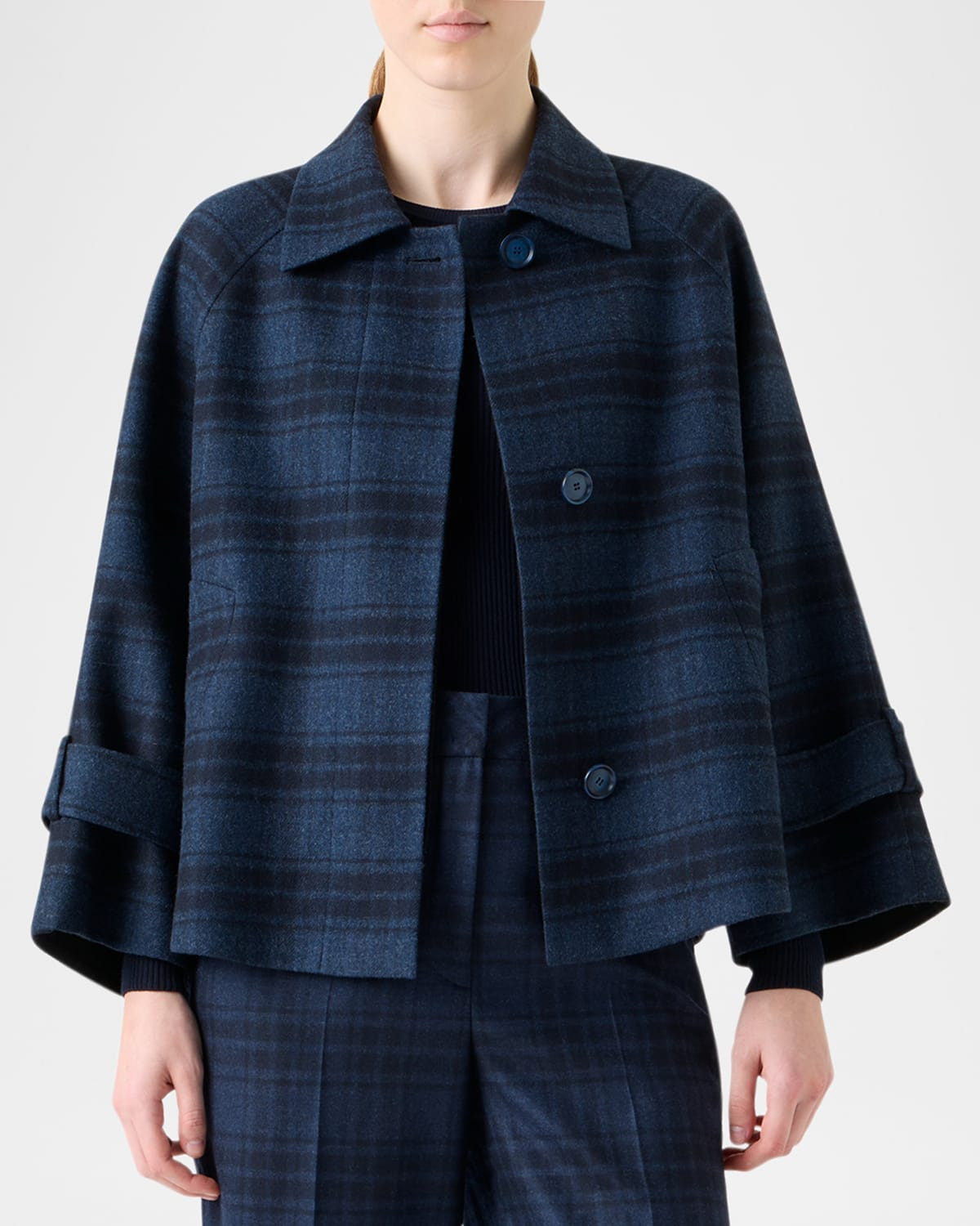 Alisa Check Wool Double Face Jacket - 4