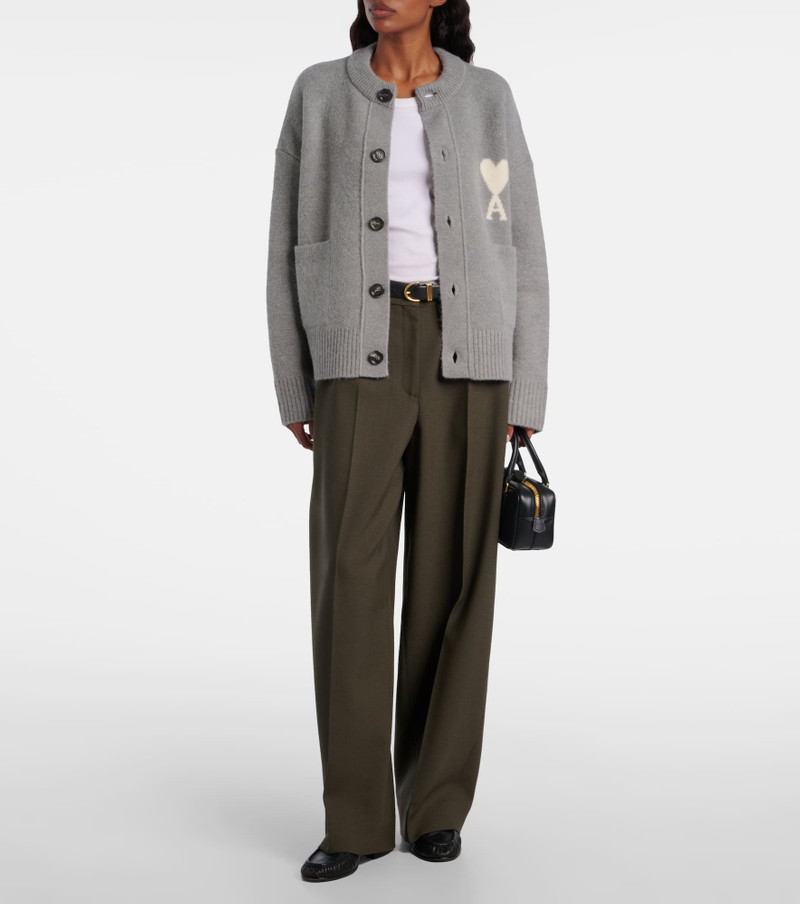 AMI Paris Ami de Cœur alpaca and wool-blend cardigan outlook