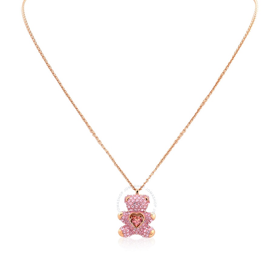 ★SWAROVSKI★ Teddy Pink Rose Gold Crystal Pearl Necklace 56 Teddy pendant, Crystal pearl, Bear, Pink, Rose gold-tone