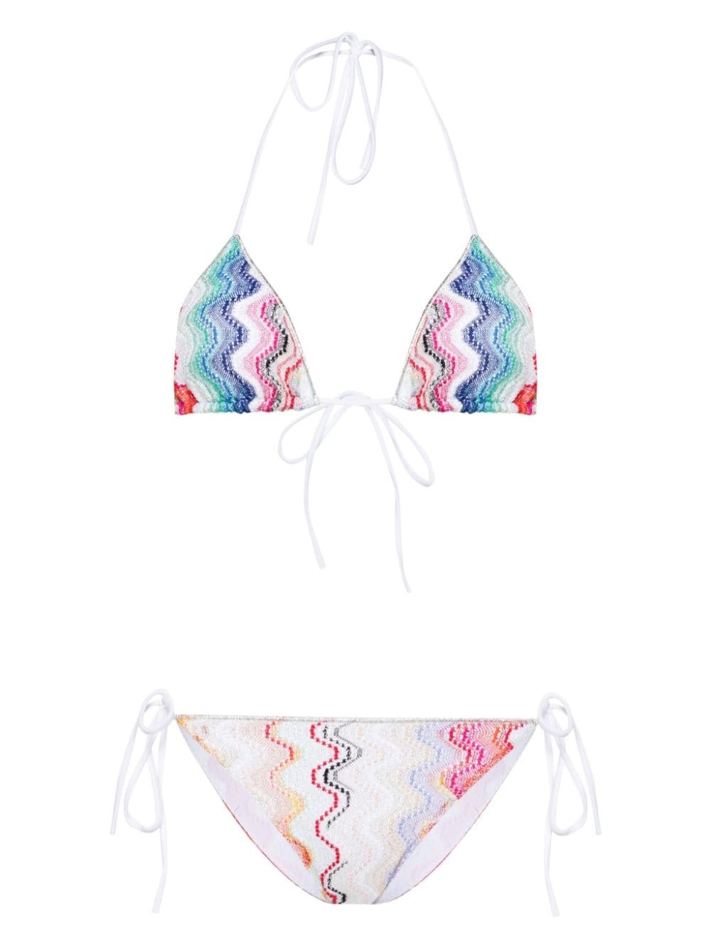 Wave knitted-overlay bikini - 1