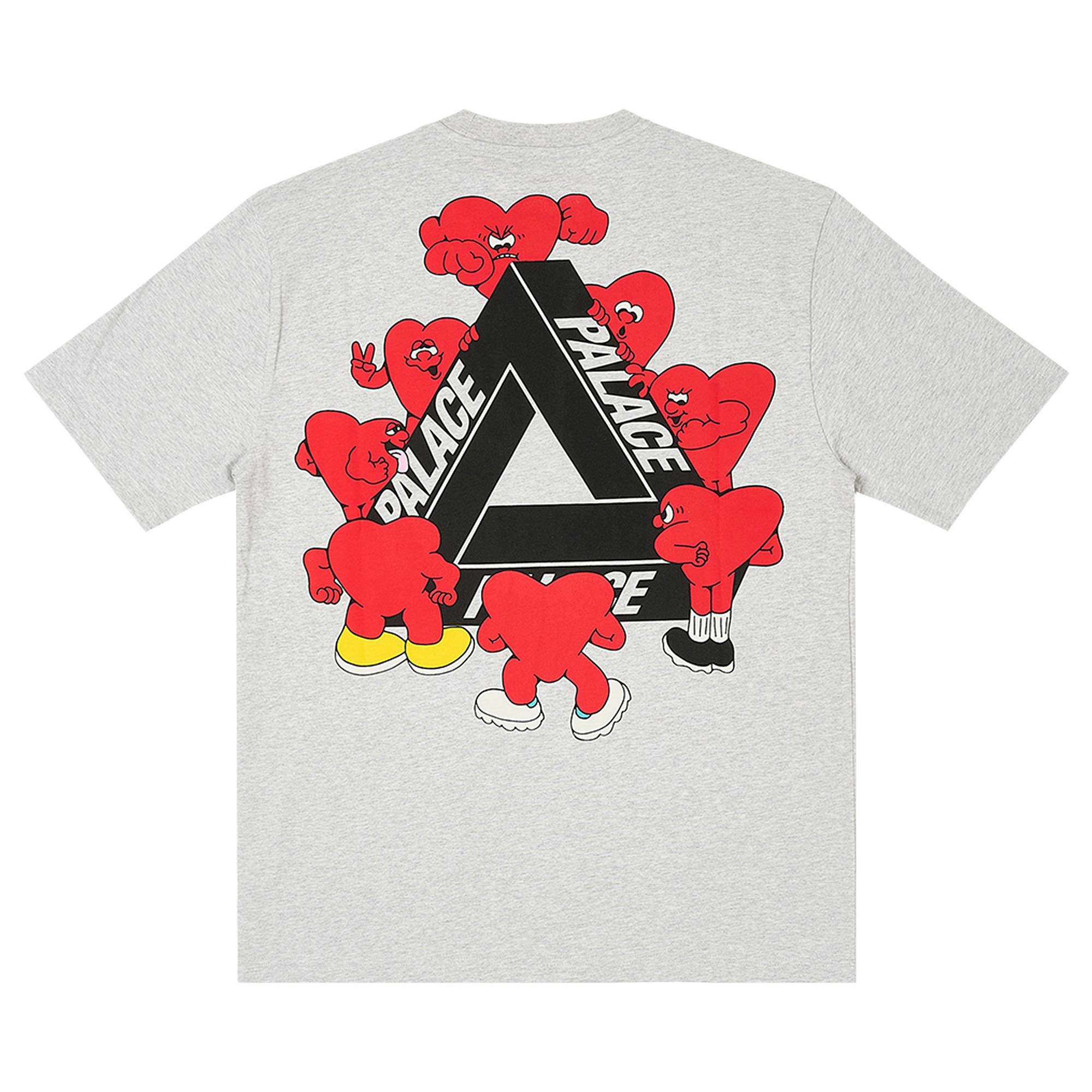 Palace Tri-Hearts T-Shirt 'Grey Marl' - 2
