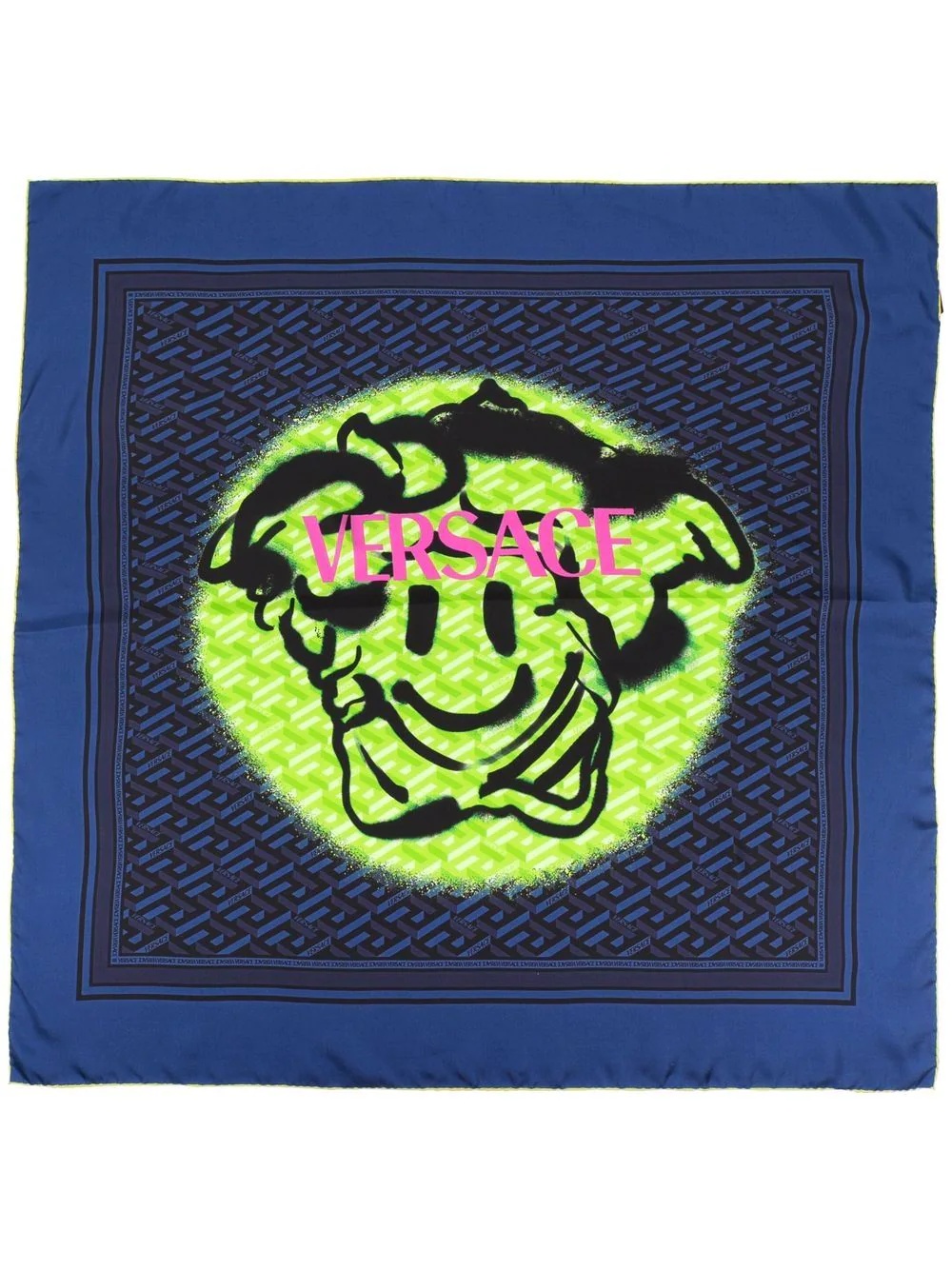 graffiti Smiling Medusa silk scarf - 3