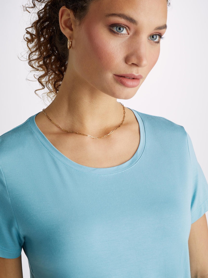 Women's T-Shirt Lara Micro Modal Stretch Soft Aqua - 2
