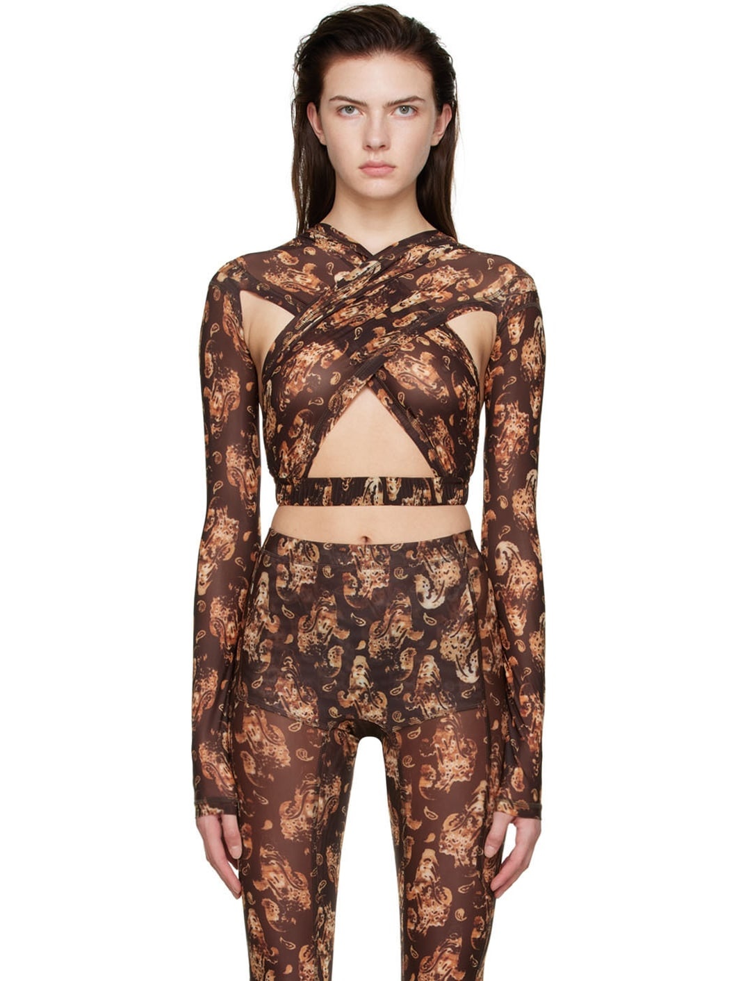 Brown Polyester Blouse - 1