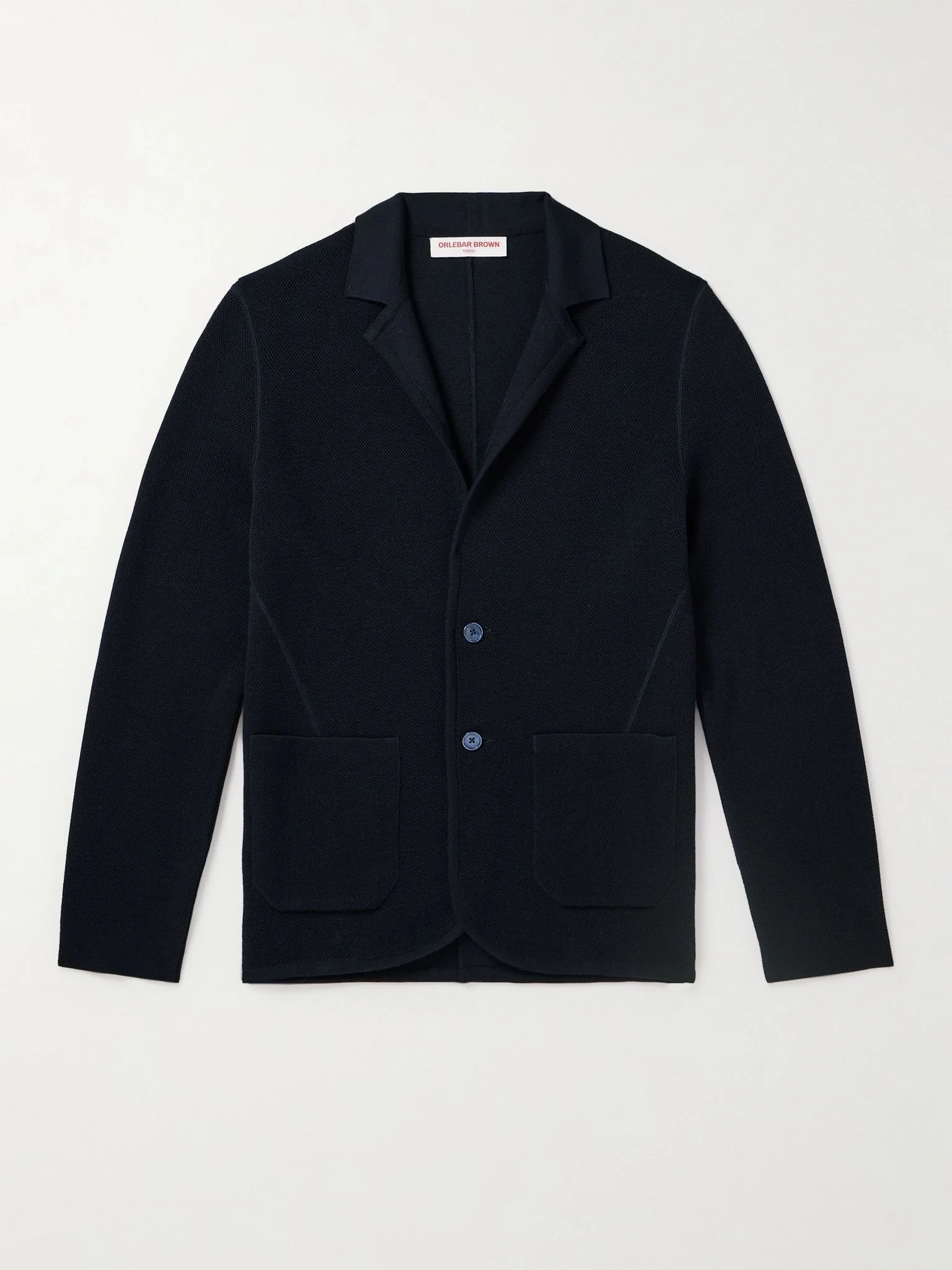 Rainer Merino Wool-Piqué Cardigan Navy - 1