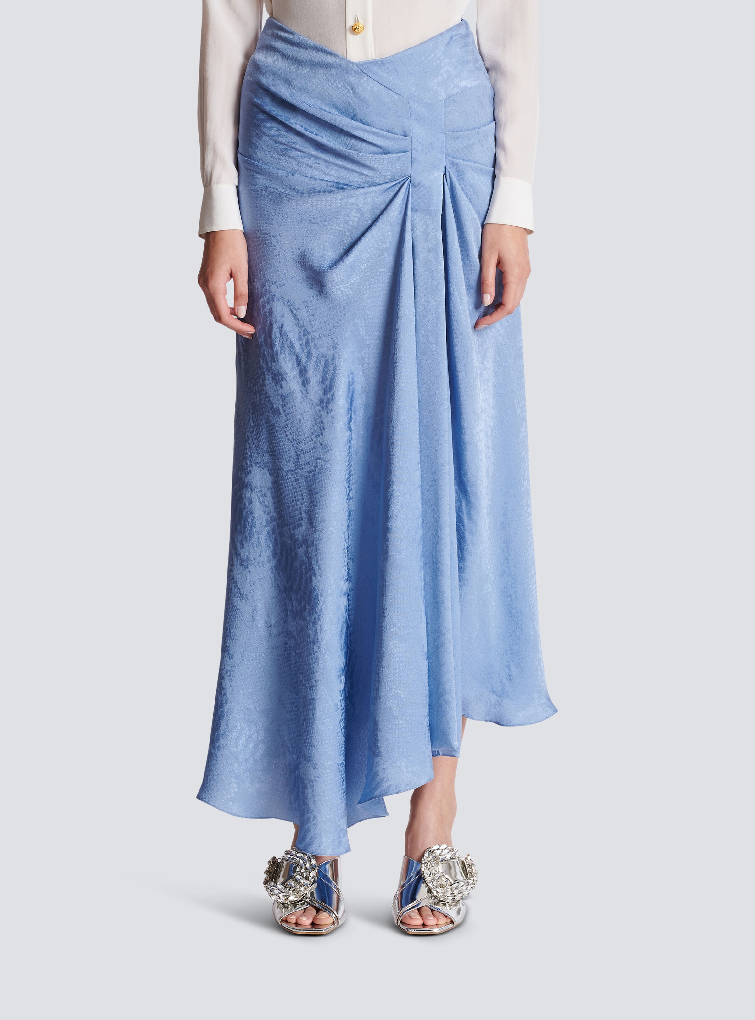 Snakeskin silk jacquard skirt - 5