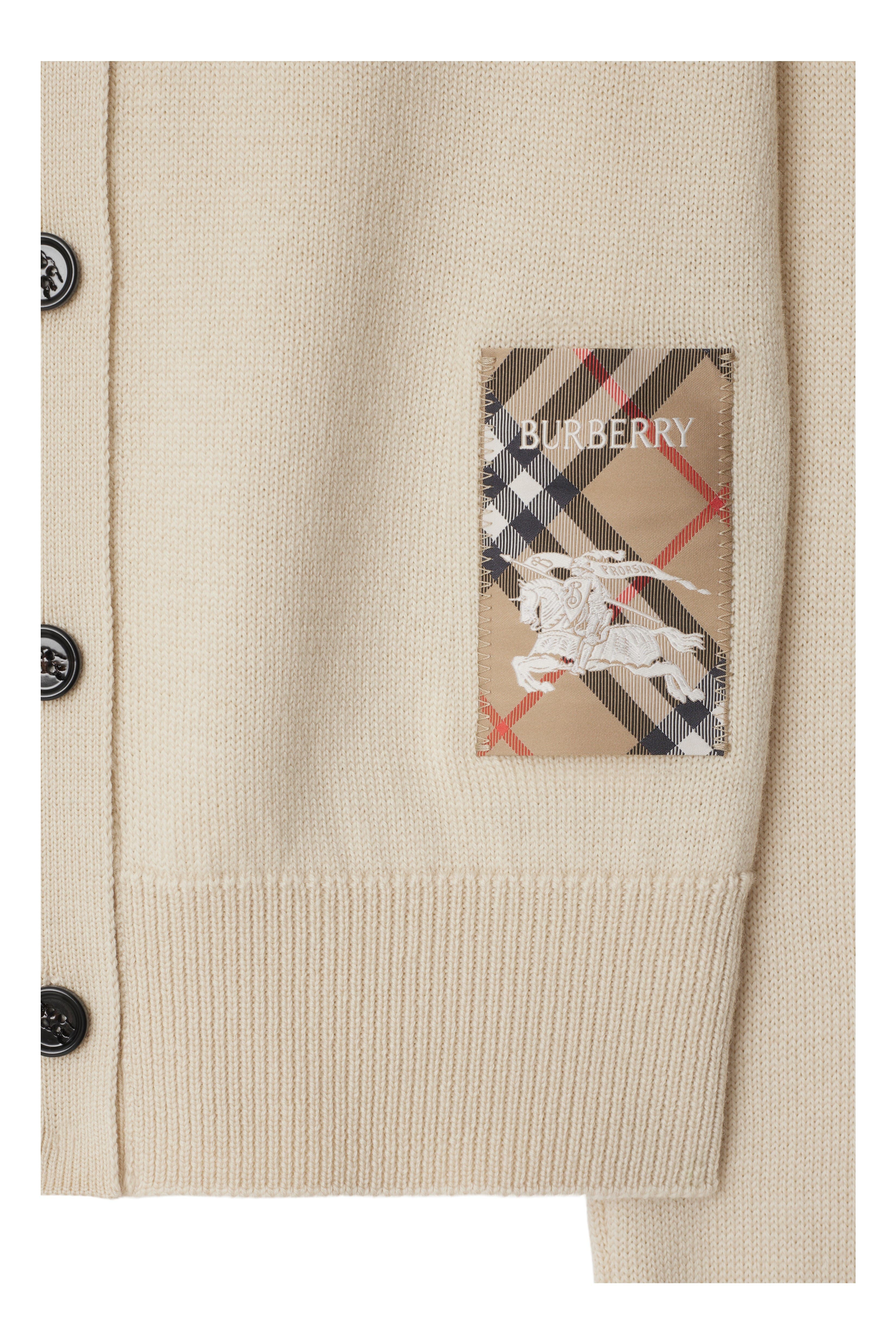 burberry Check Label Wool Cardigan in Nutmeg at Nordstrom - 2