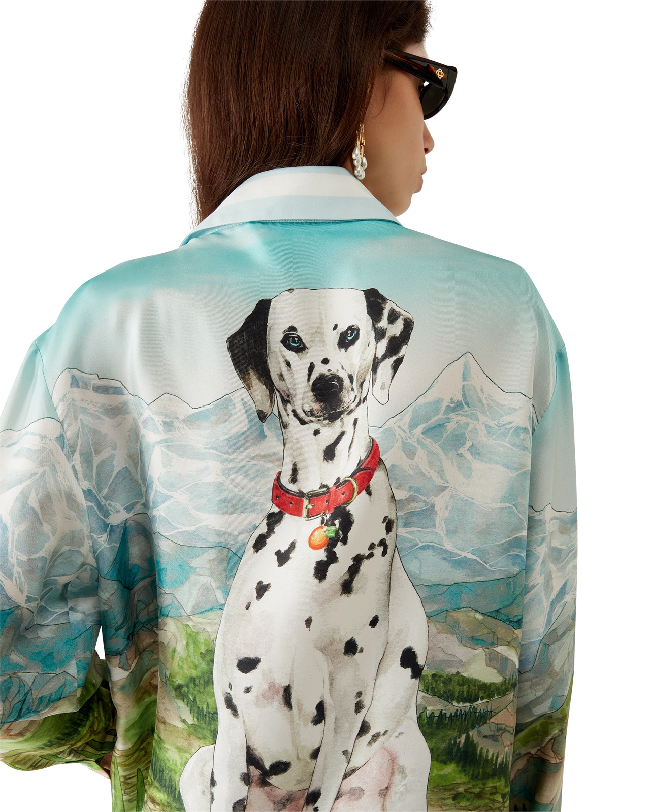 Dalmatian A La Montange Silk Long Sleeve Shirt - 8