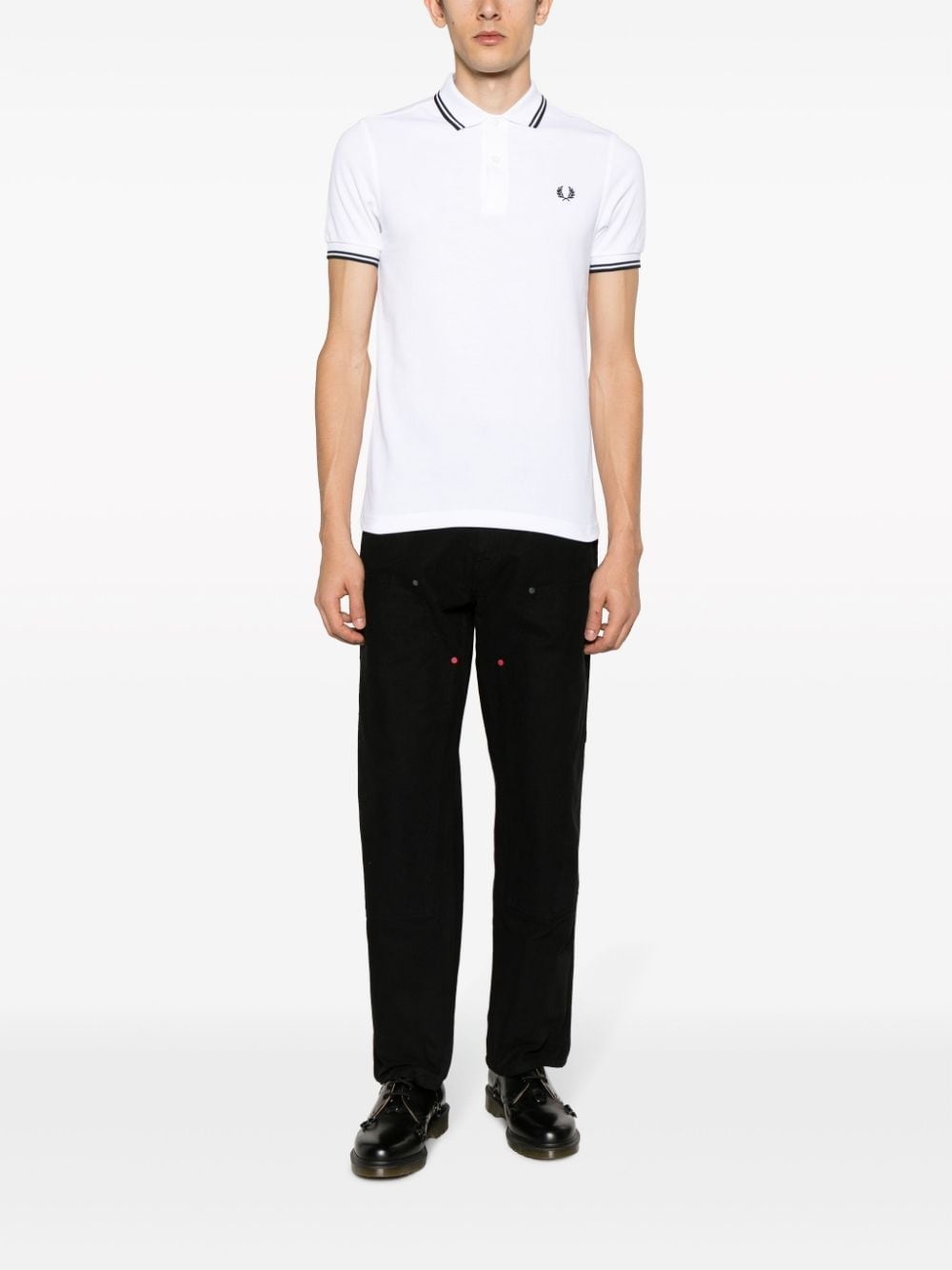 logo-embroidered cotton polo shirt - 2