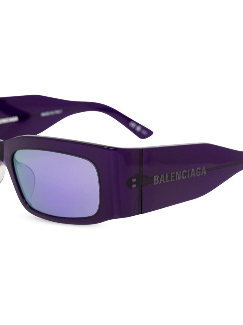 BALENCIAGA logo-print rectangle-frame sunglasses outlook