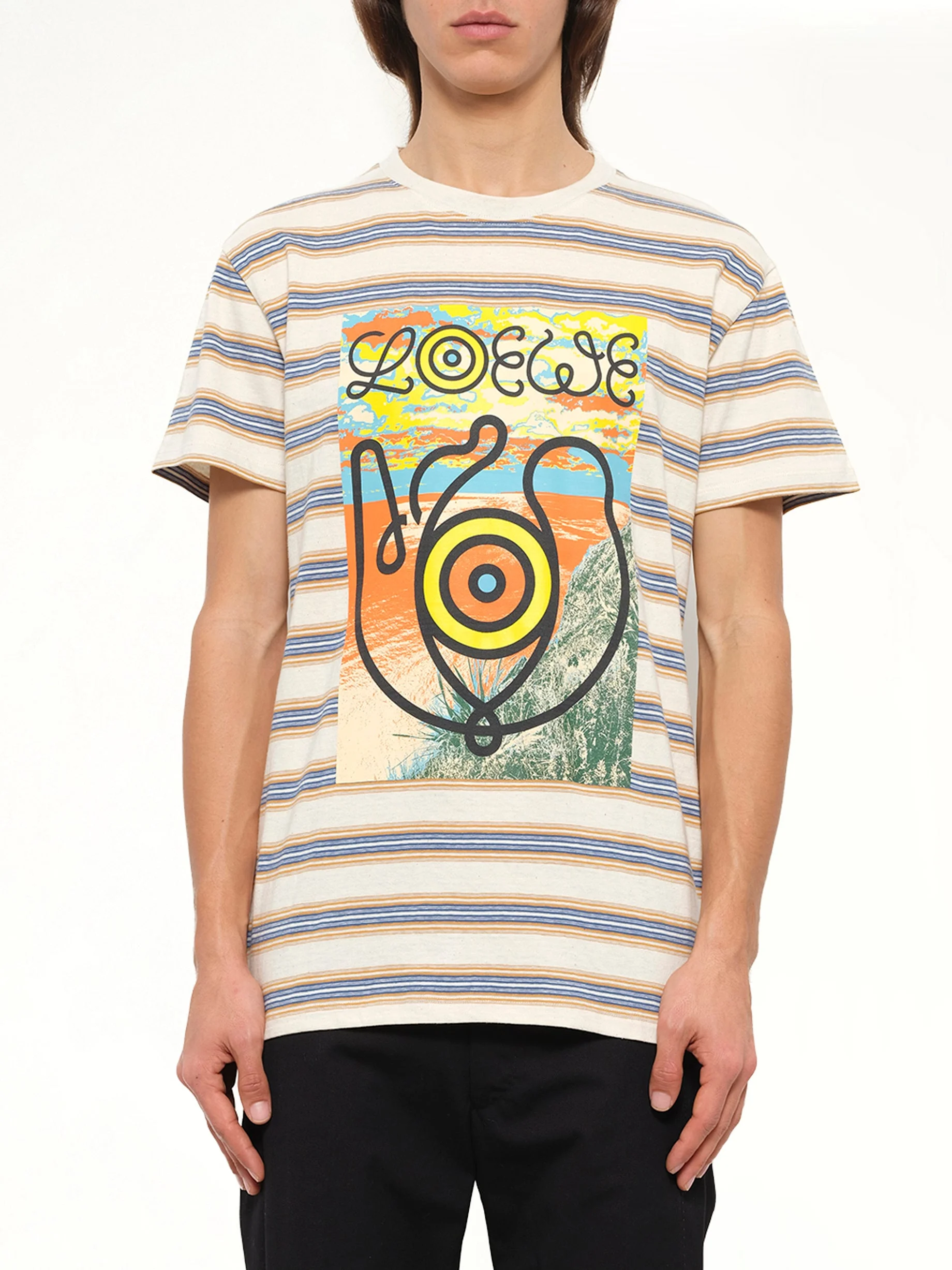 Loewe ELN Stripe T-Shirt in Blue - 1