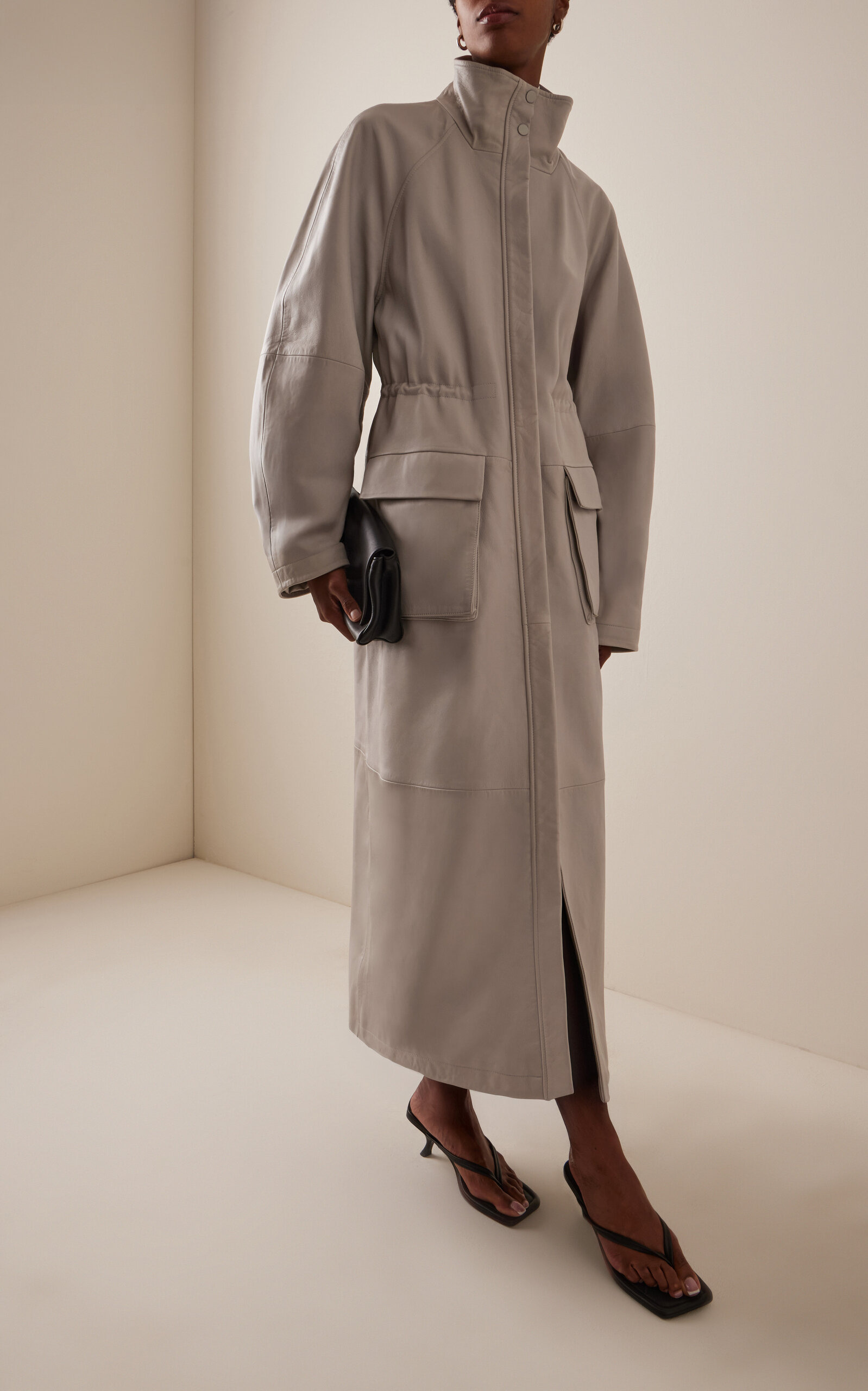 Exclusive Leather Parka silver - 3