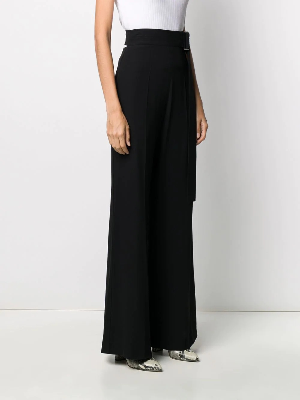 cutout-back flared trousers - 3