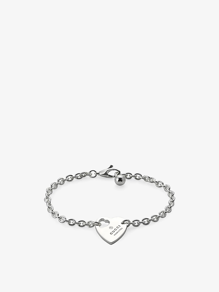 Trademark logo-engraved sterling-silver bracelet - 1