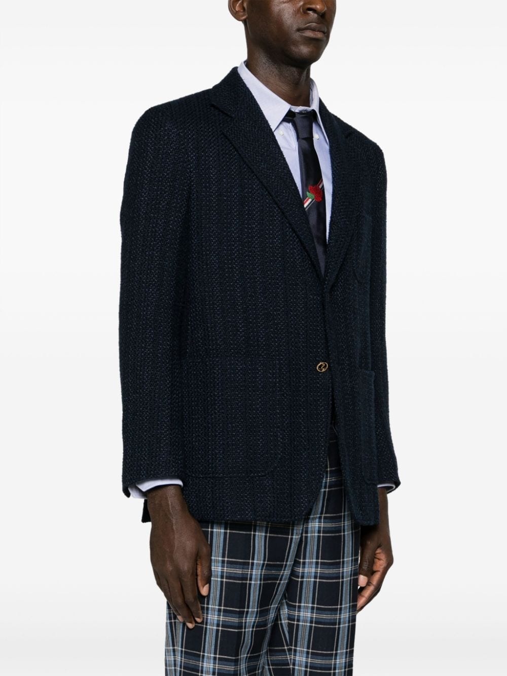 tweed single-breasted blazer - 3