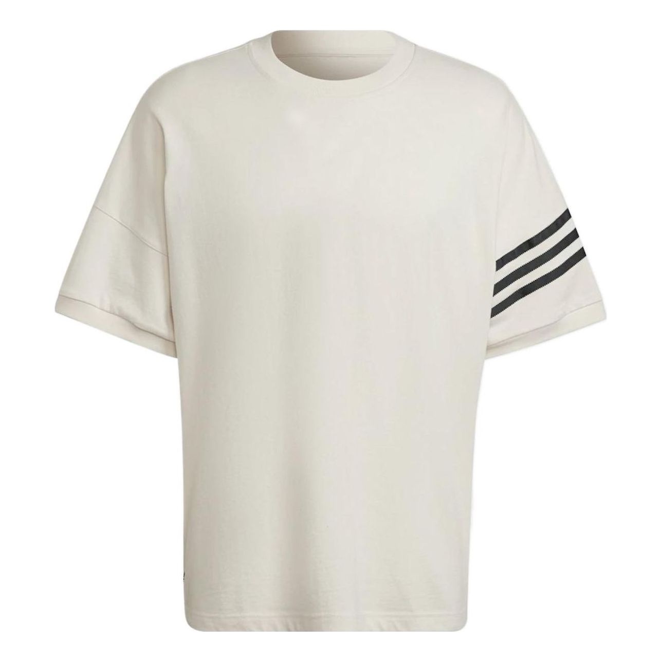 Men's adidas originals SS22 Stripe Casual Sports Short Sleeve White T-Shirt HM1874 - 1