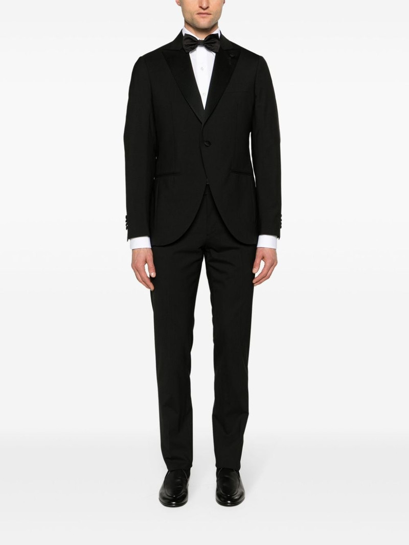 LARDINI brooch-detail single-breasted suit outlook