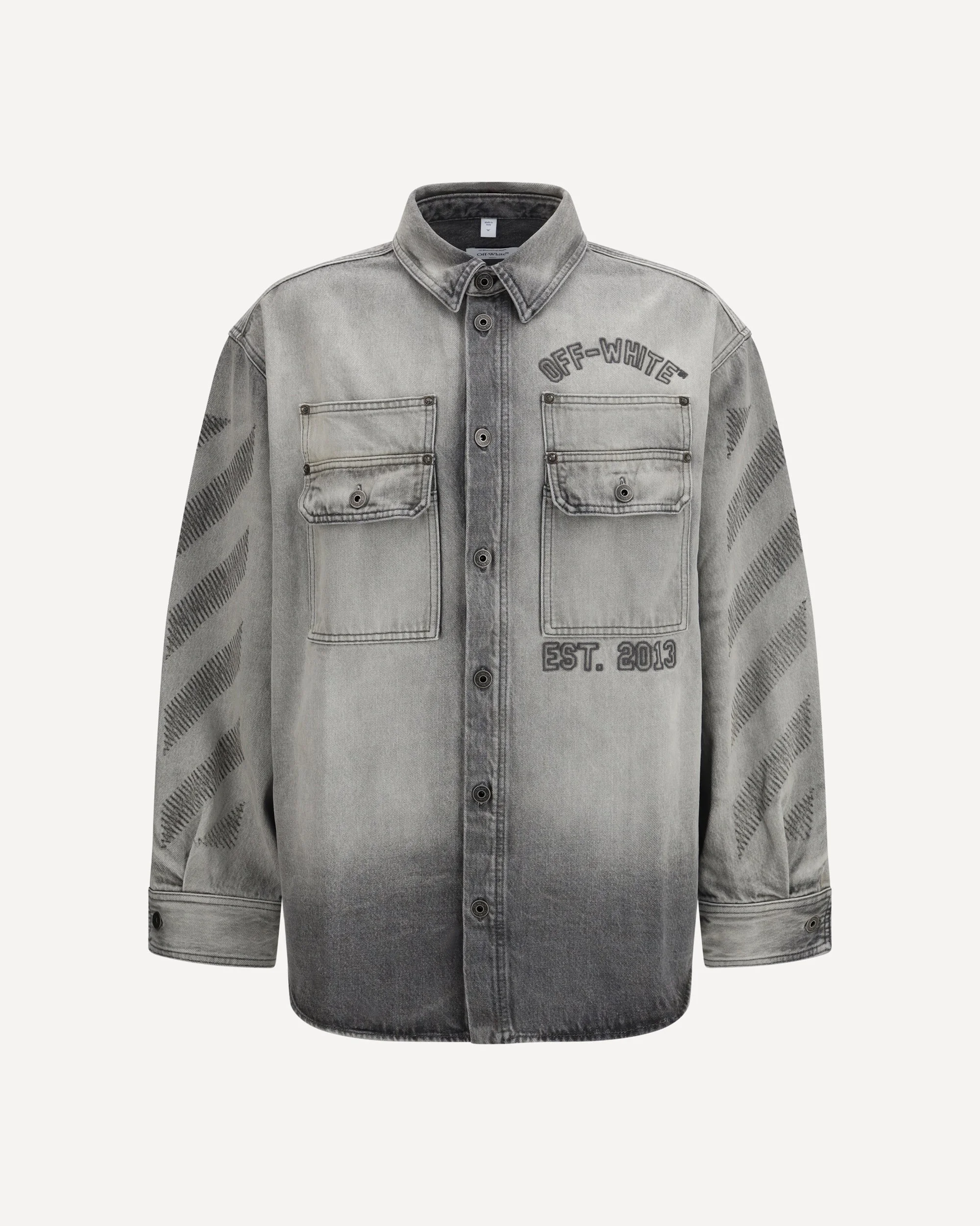 Diag Military Overshirt in denim - 1