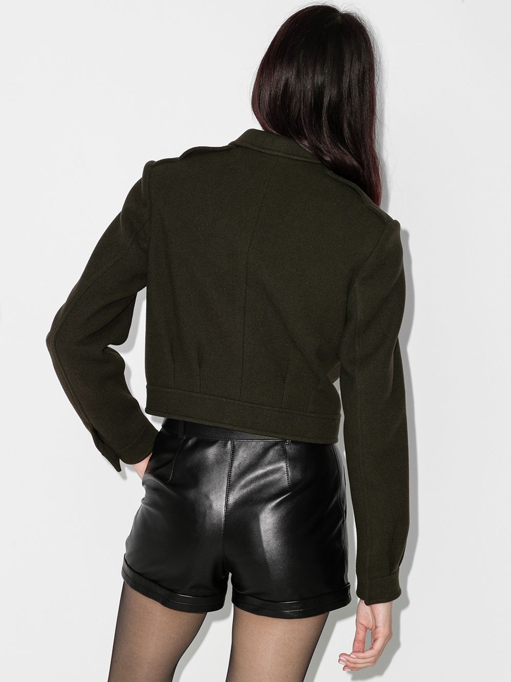 cropped military-style jacket - 3