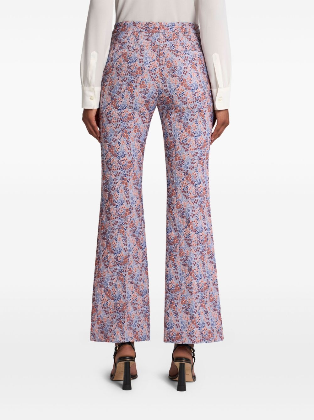 floral-jacquard trousers - 4