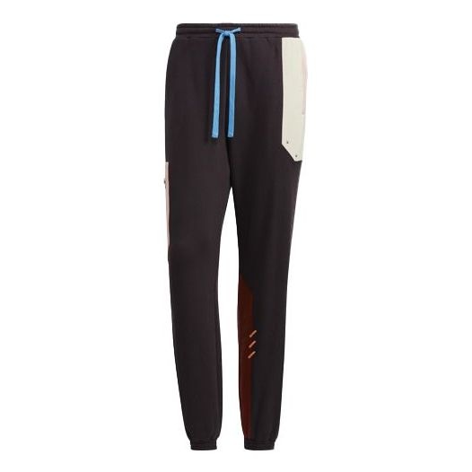 adidas originals Series Contrast Color Stitching Drawstring Sports Pants/Trousers/Joggers Brown HC03 - 1