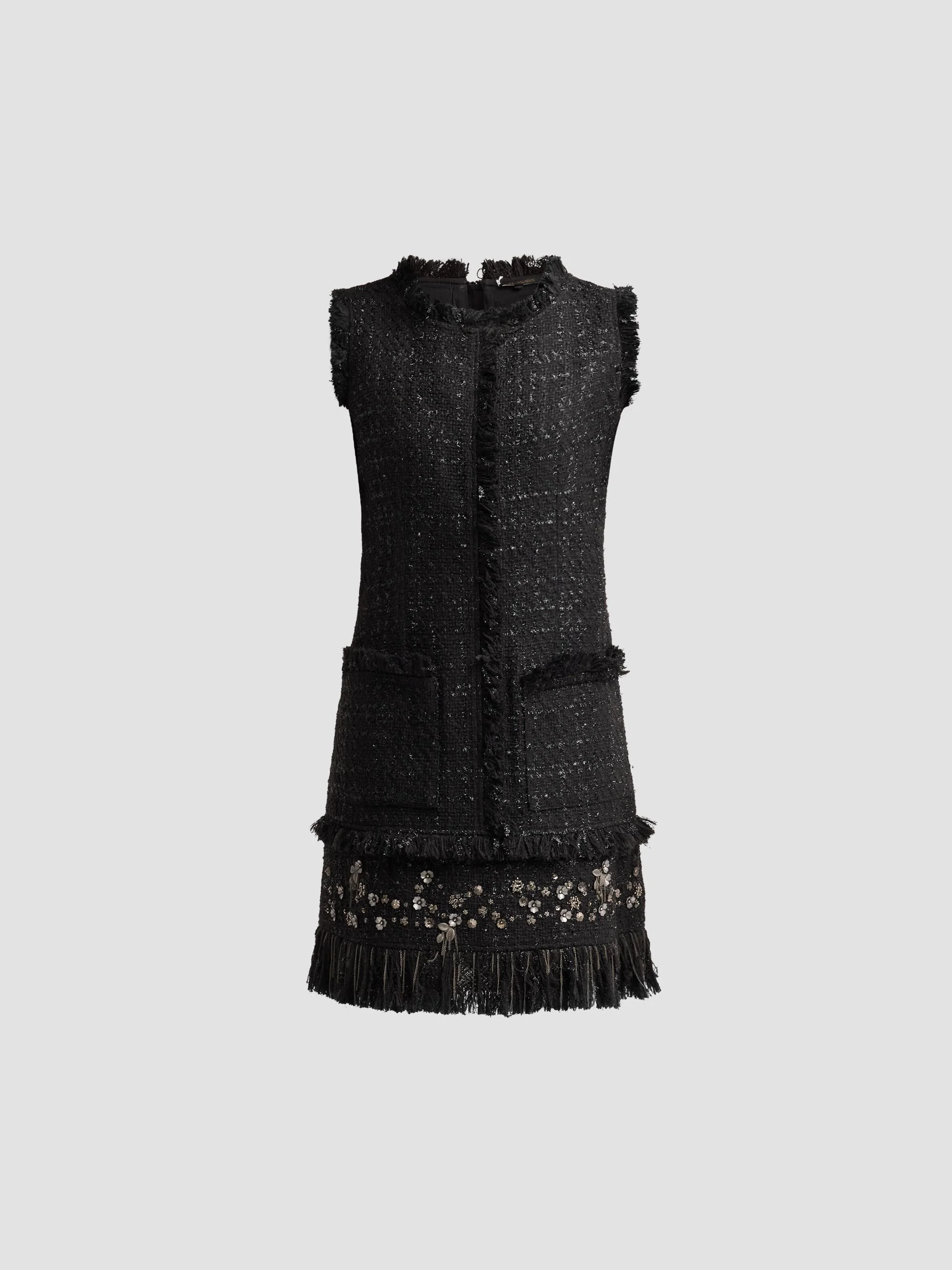 Women's Rives Sequin-Embellished Tweed A-Line Mini Dress - Black - 1