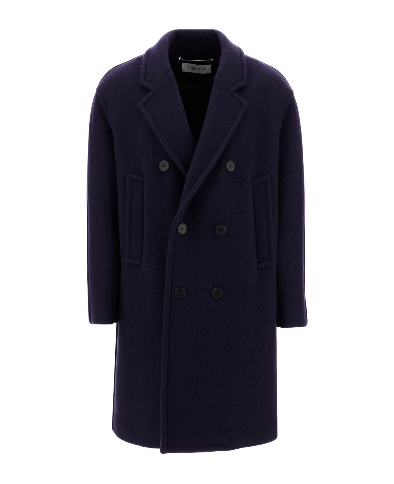 Double-breasted Heavy Wool Coat - 1