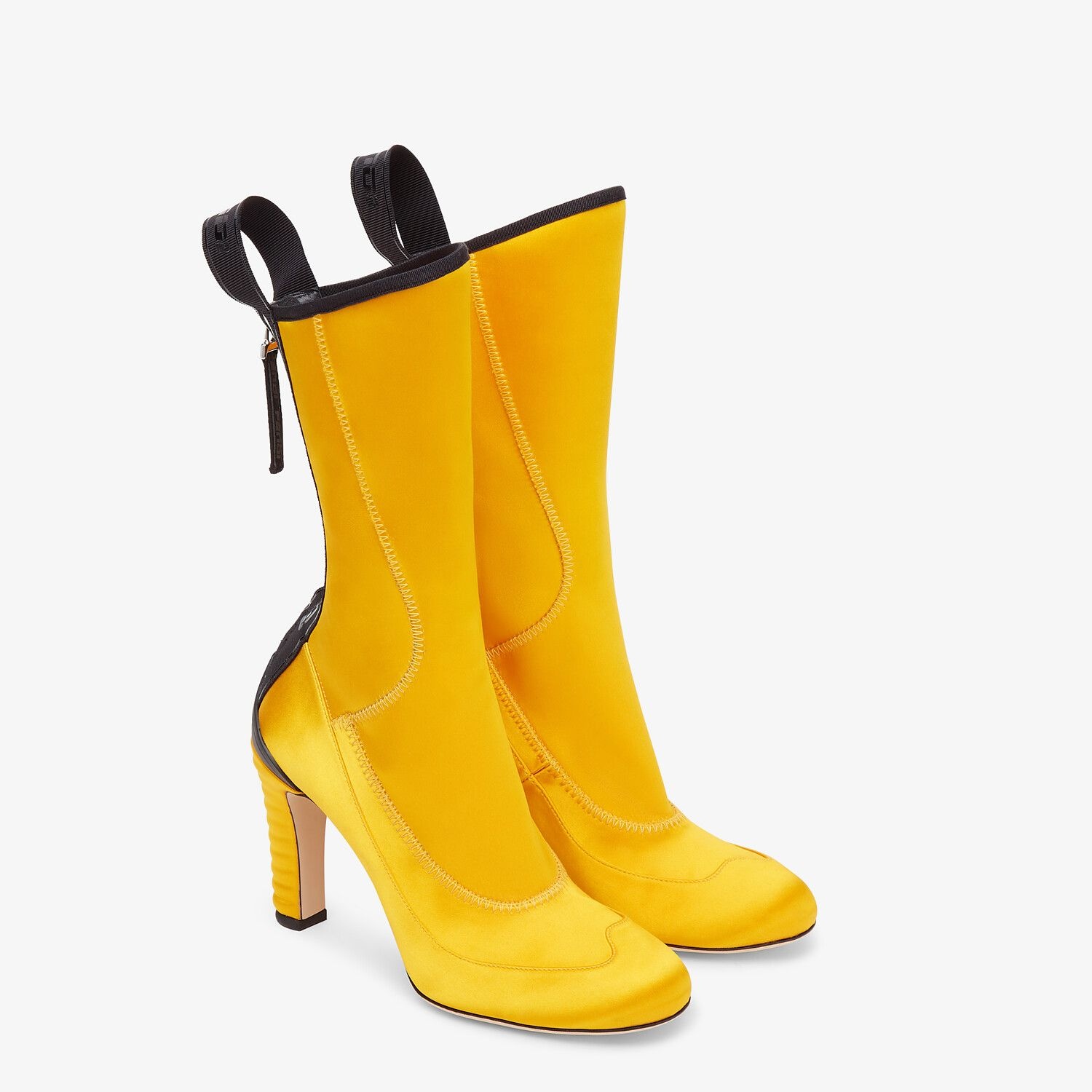 Promenade Booties in yellow tech satin - 4