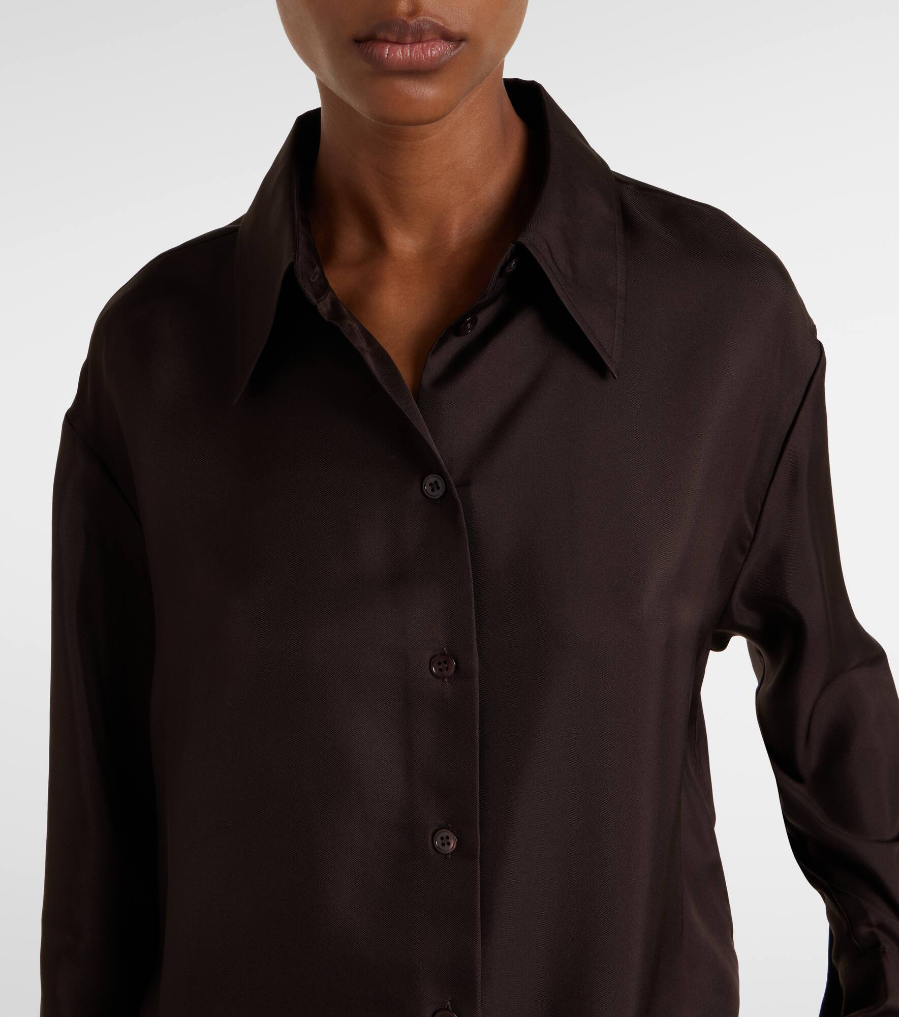 Oversized silk shirt - 4