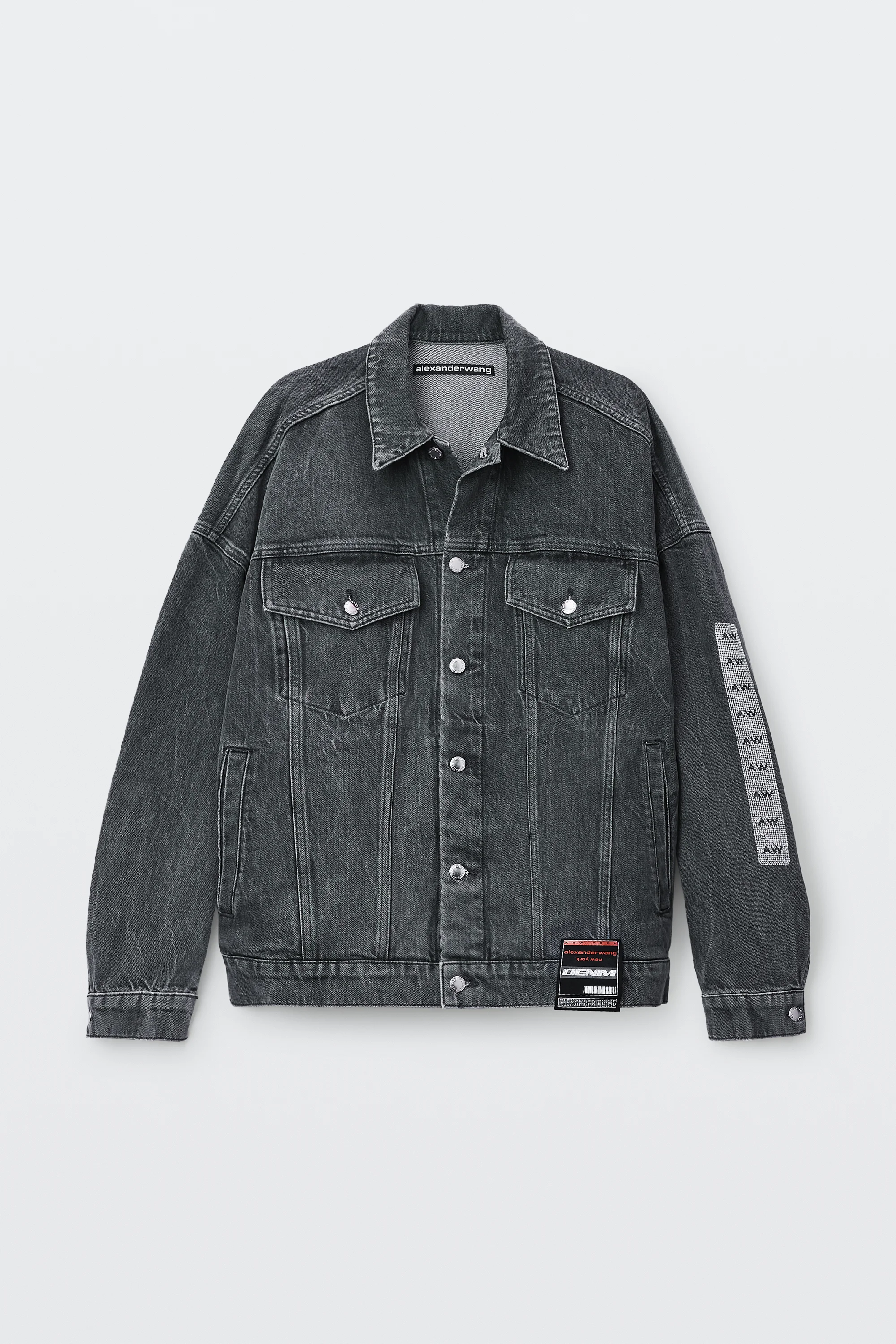 OVERSIZED TRUCKER JACKET WITH GRAPHIC DETAIL - 1