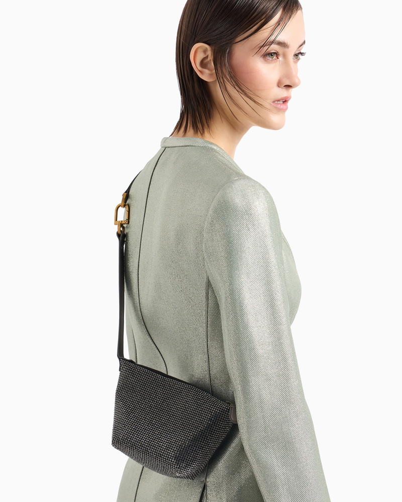 La Prima Soft mini handbag in metallic knit with rhinestones 7