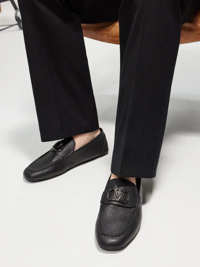 Valentino V-Logo grained-leather loafers outlook