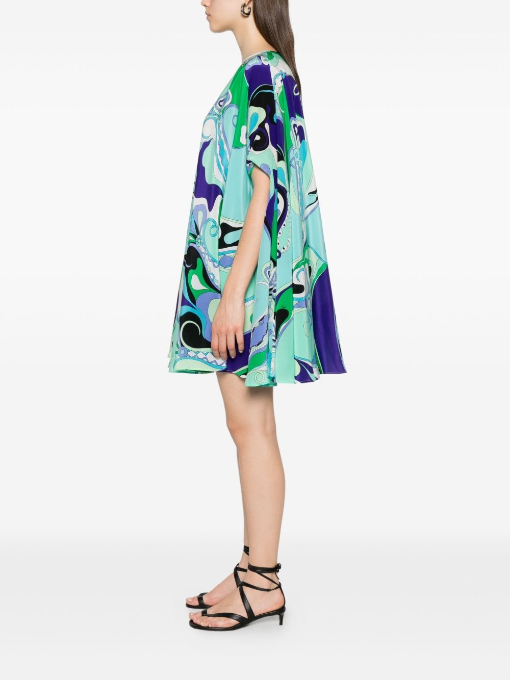 Orchidee-print silk dress - 3