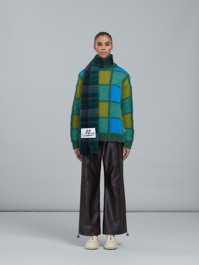 Marni GREEN CHECK WOOL SCARF outlook