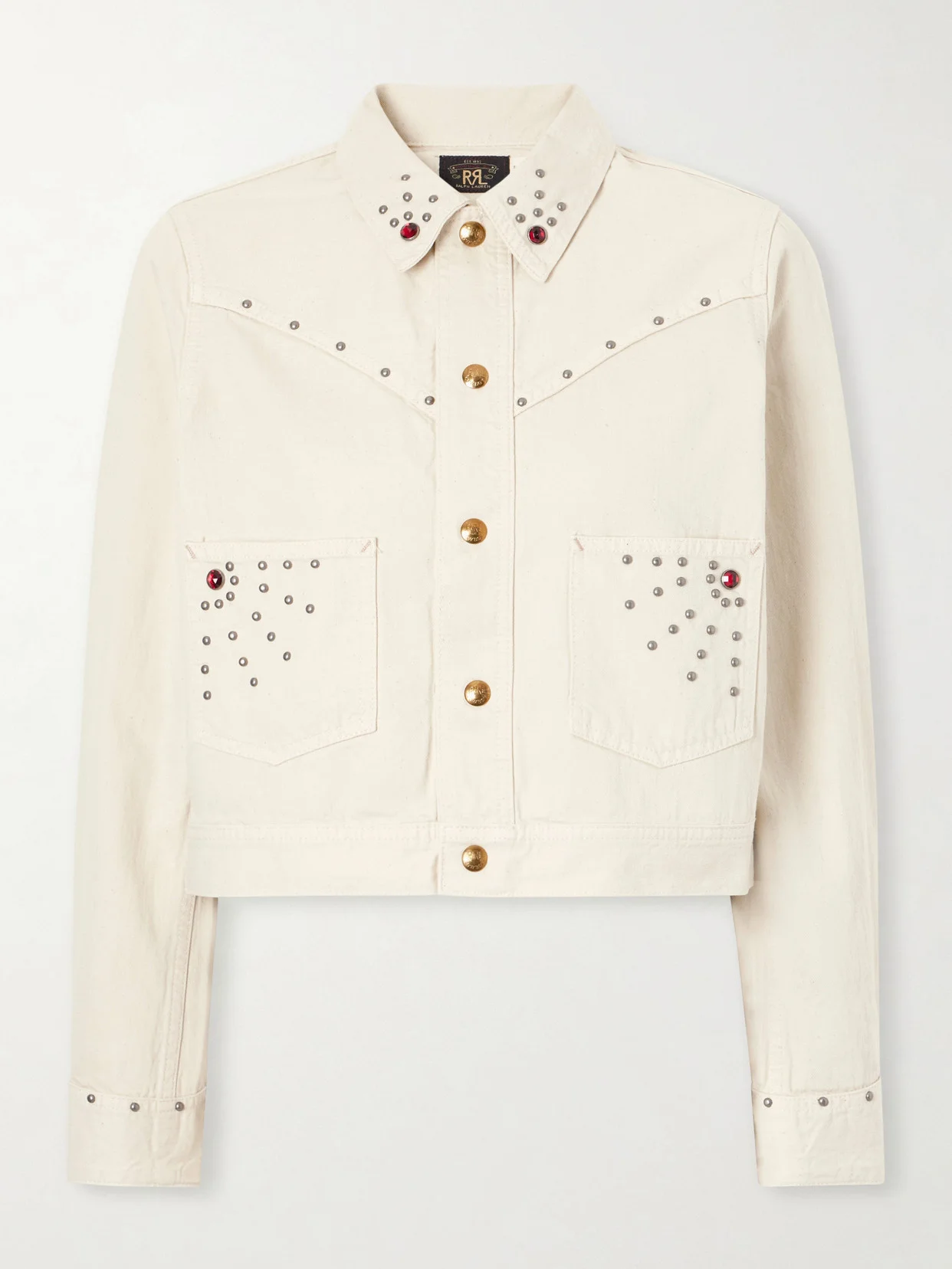 Ida Cropped Embellished Denim Jacket - 1