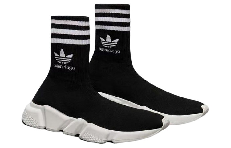Balenciaga x adidas Originals Speed Sneakers 'Black White' 711189WBDV11090 - 2
