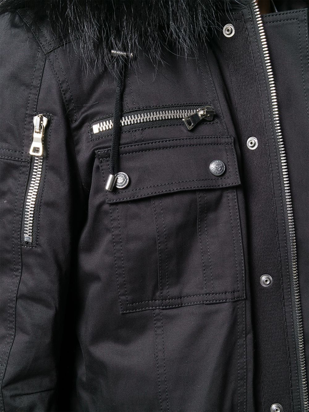 faux-fur trim parka - 5