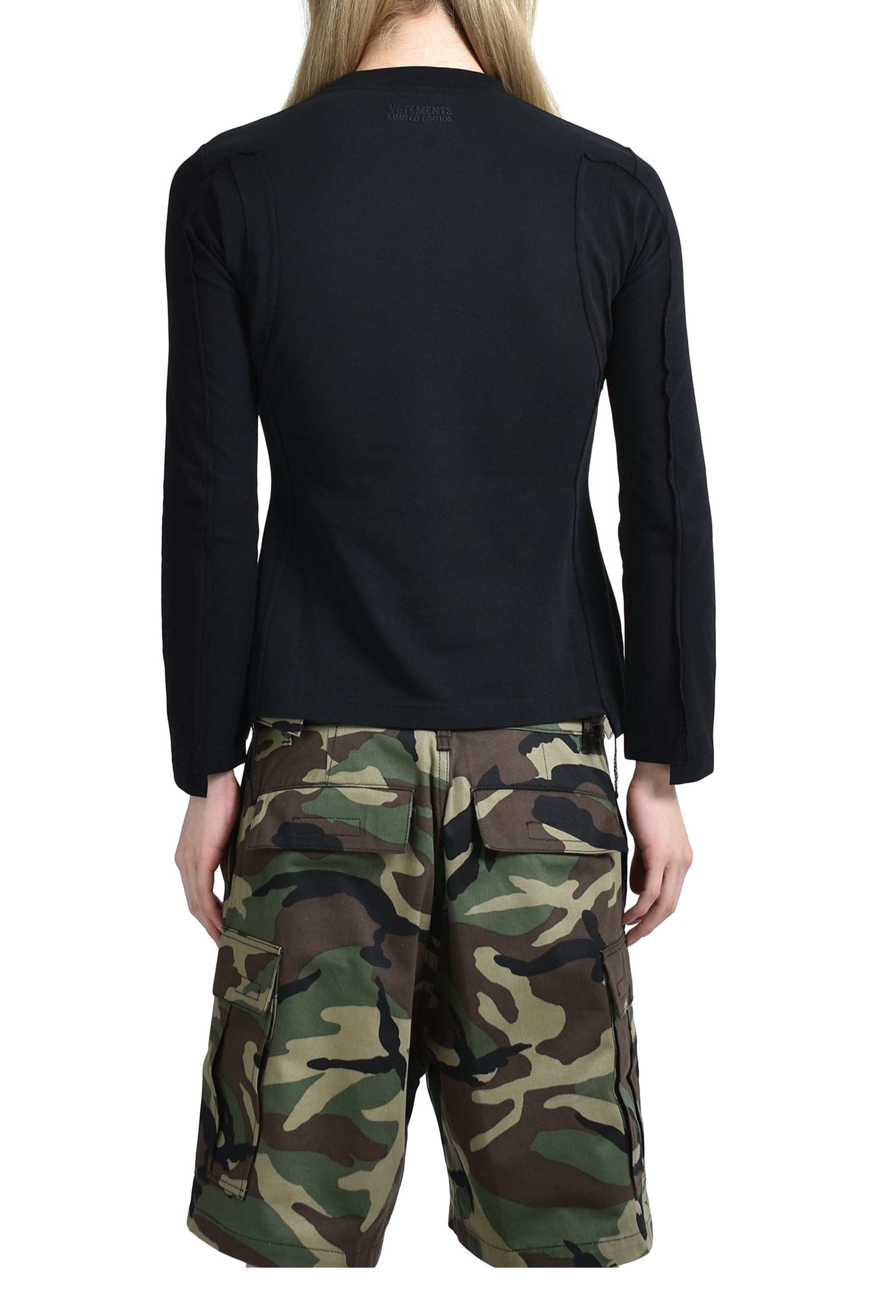 OVAL LOGO CUT-UP LONGSLEEVE / BLK WHT - 2